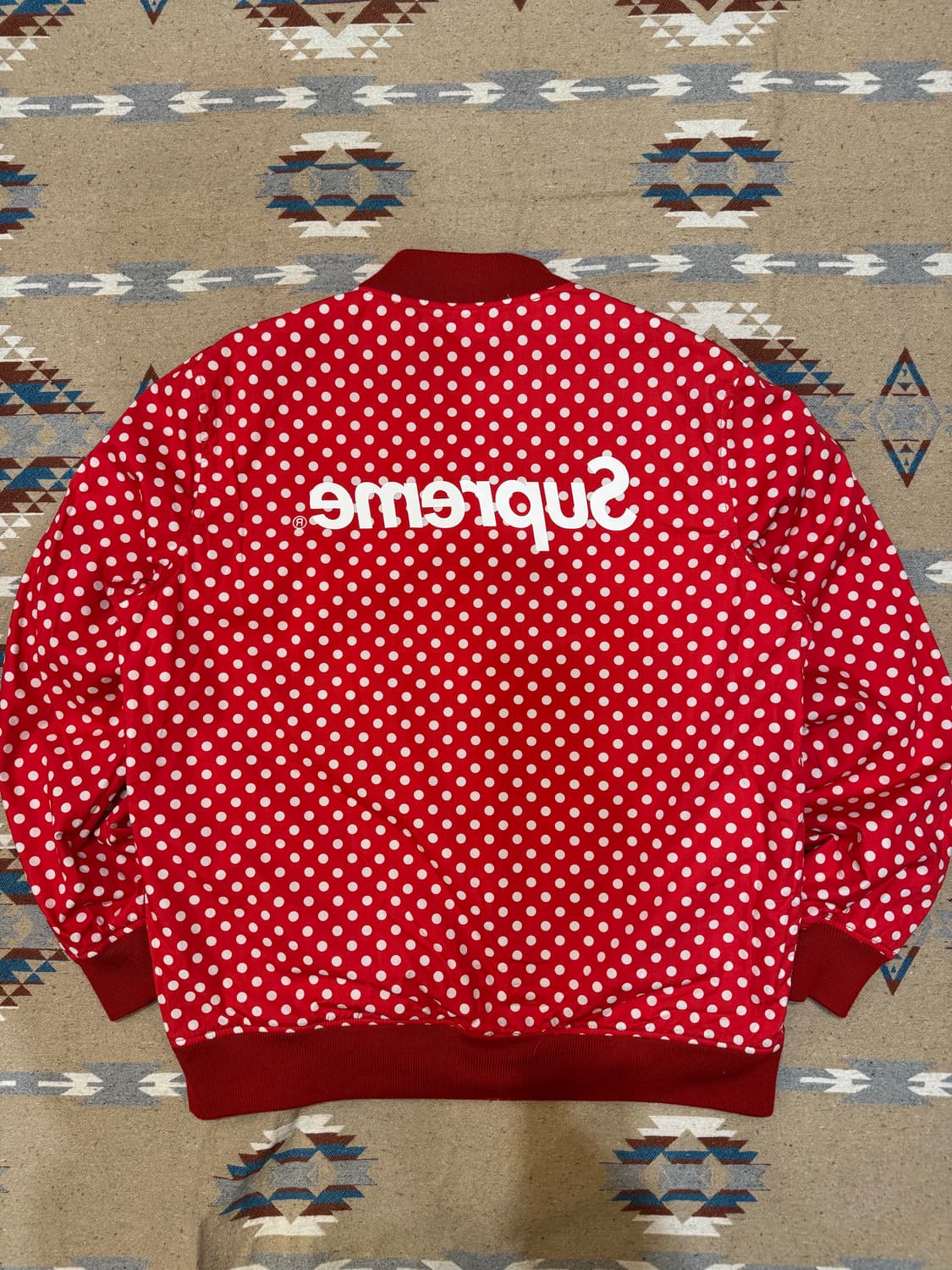 [XL] 슈프림 x 꼼데가르송 셔츠 리버시블 바시티 자켓 레드  상품이미지7