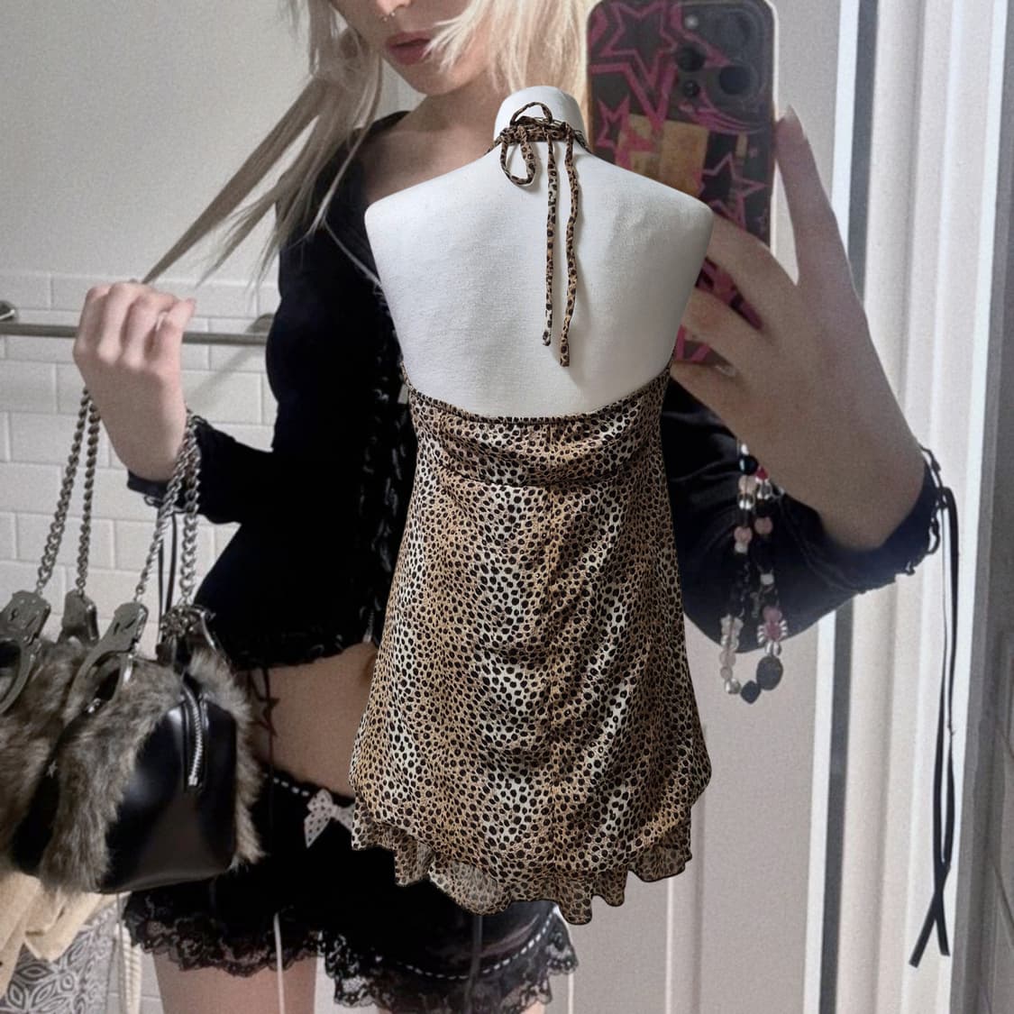 Vintage 05 leopard halter mini glitter d 상품이미지2