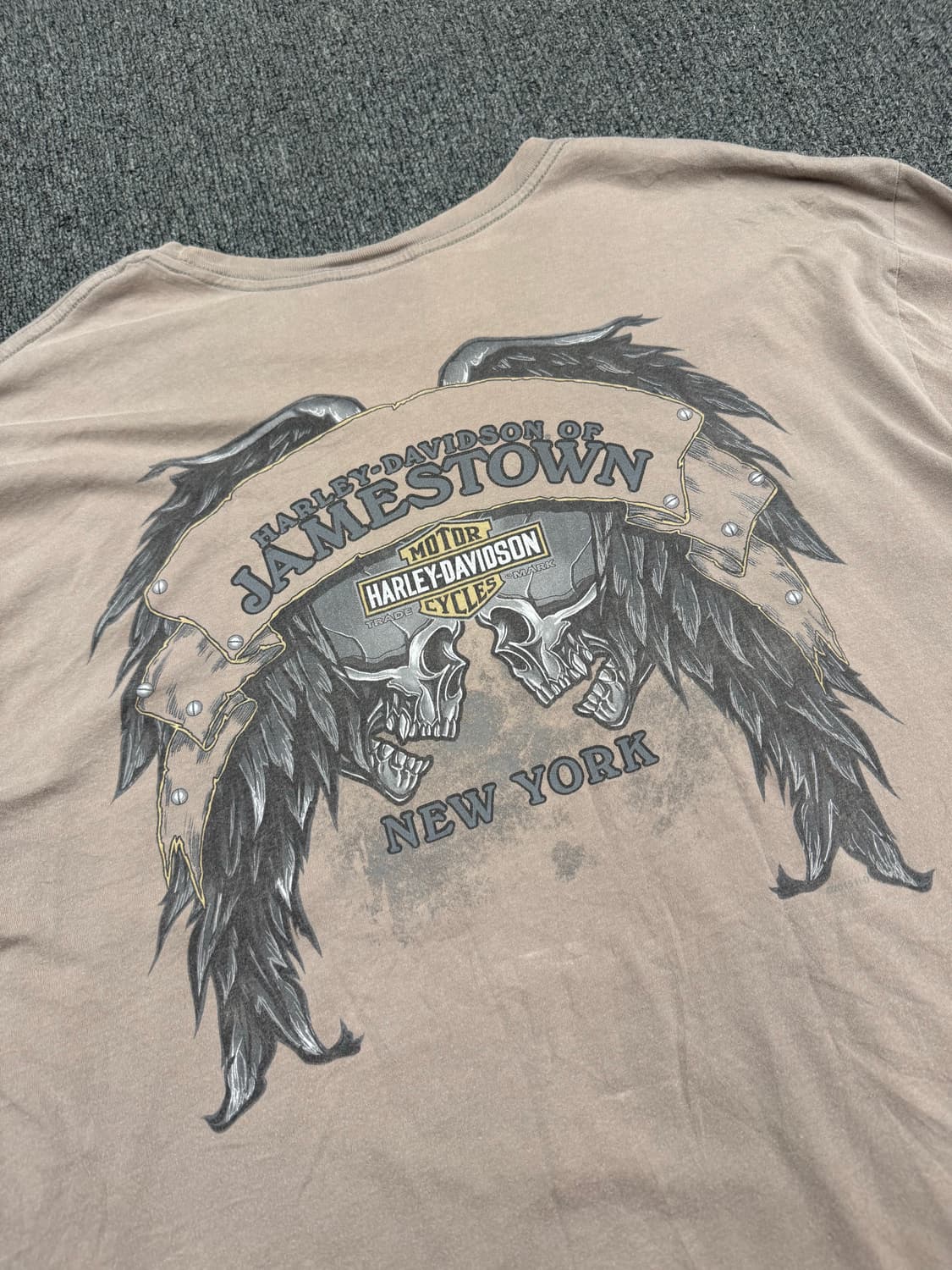 OS)할리데이비슨 빈티지 스컬 프린팅 롱슬리브 상품이미지8