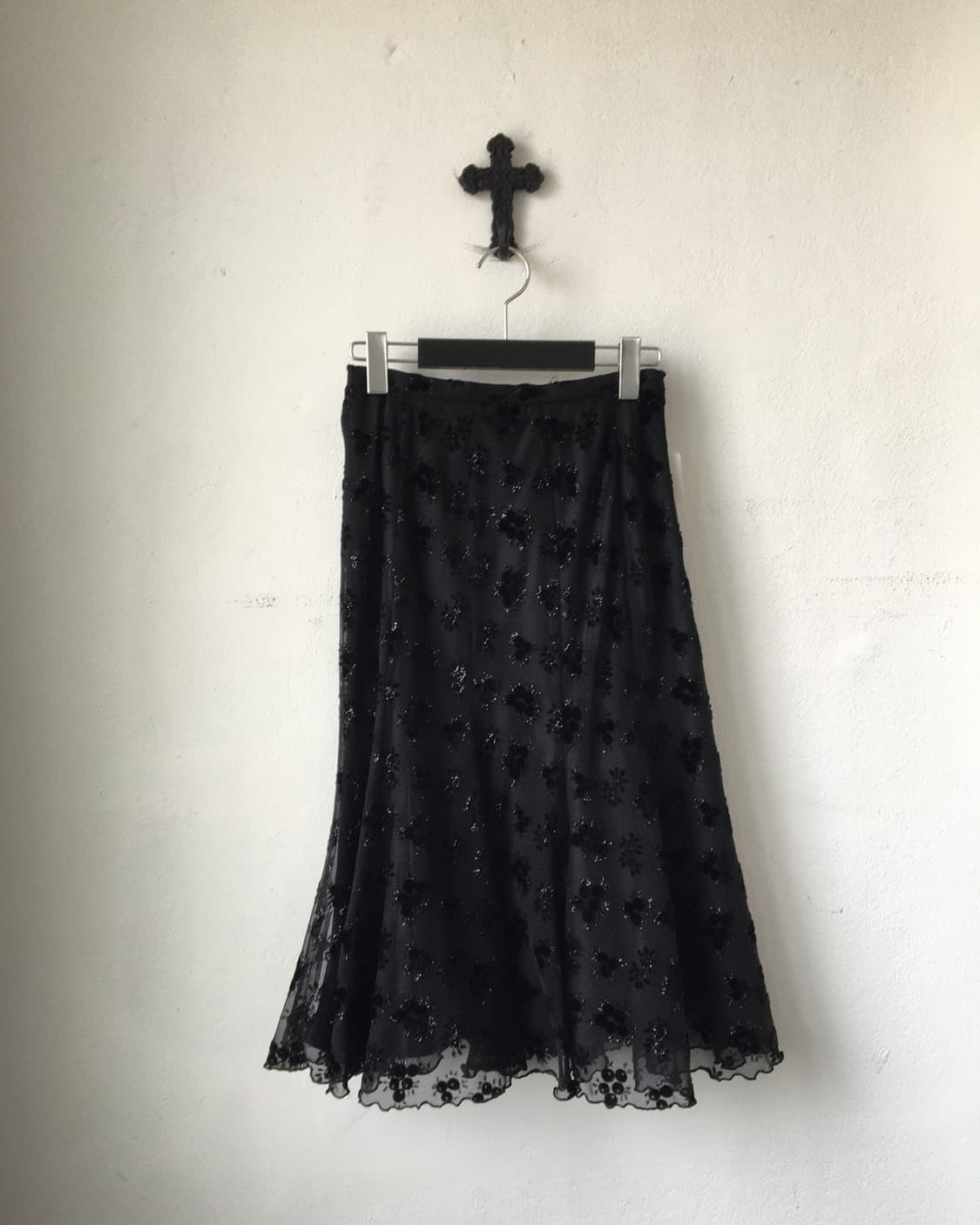 Glitter flower pattern flare skirt 상품이미지2