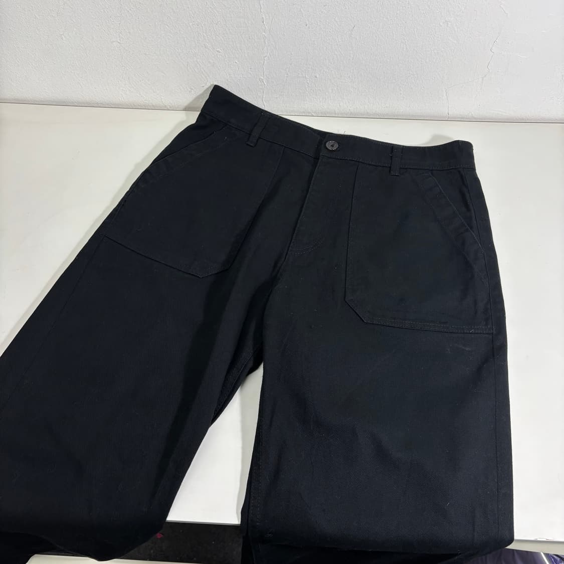 L 유니폼브릿지 블랙 레귤러핏 코튼 퍼티그팬츠 상품이미지1