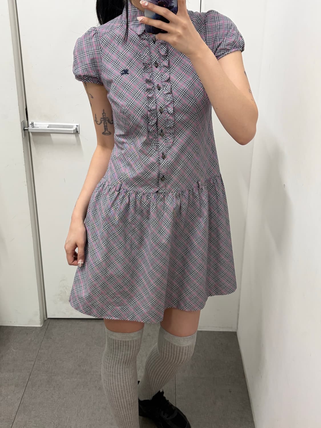 버버리 핑크체크 원피스 상품이미지6