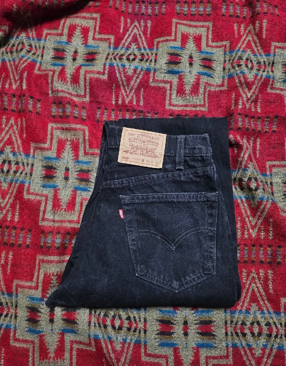 90년대 9Os USA생산 리바이스 550 블랙진 33 상품이미지1