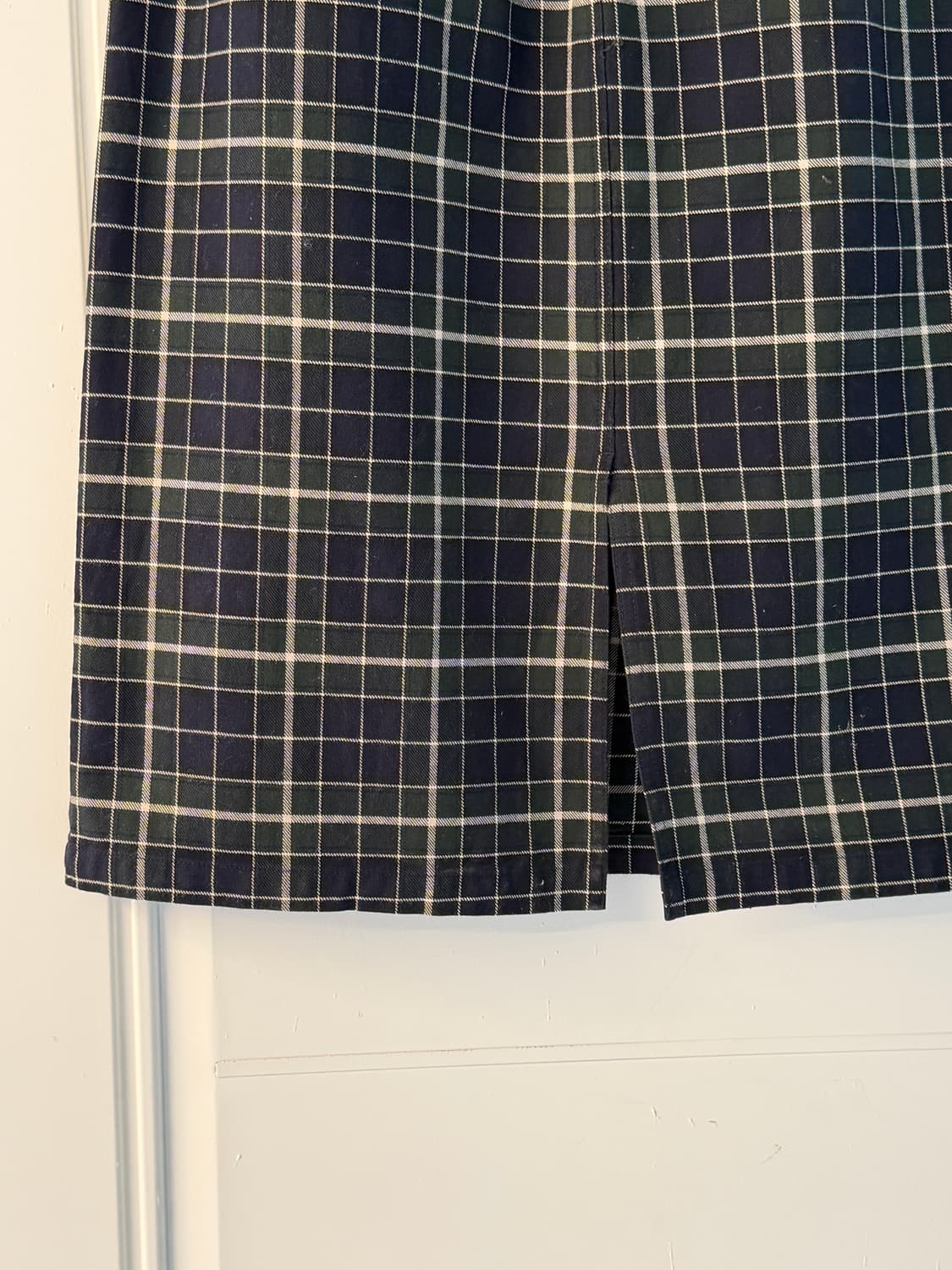 일본빈티지 그린네이비 체크 롱스커트  상품이미지8