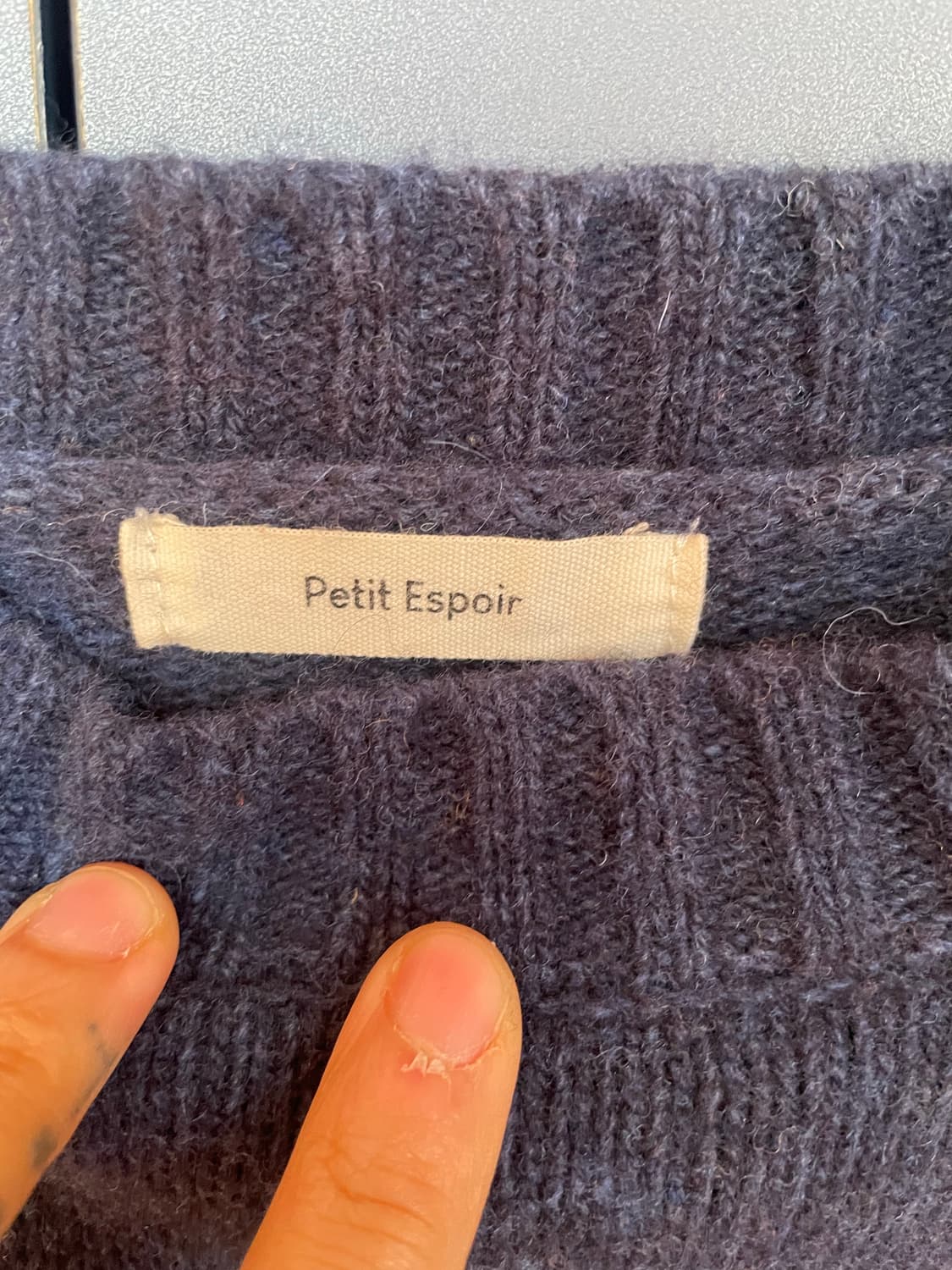 Petit Espoir 뮤트 그린 오렌지 네이비 스트라이프 니트 상품이미지3