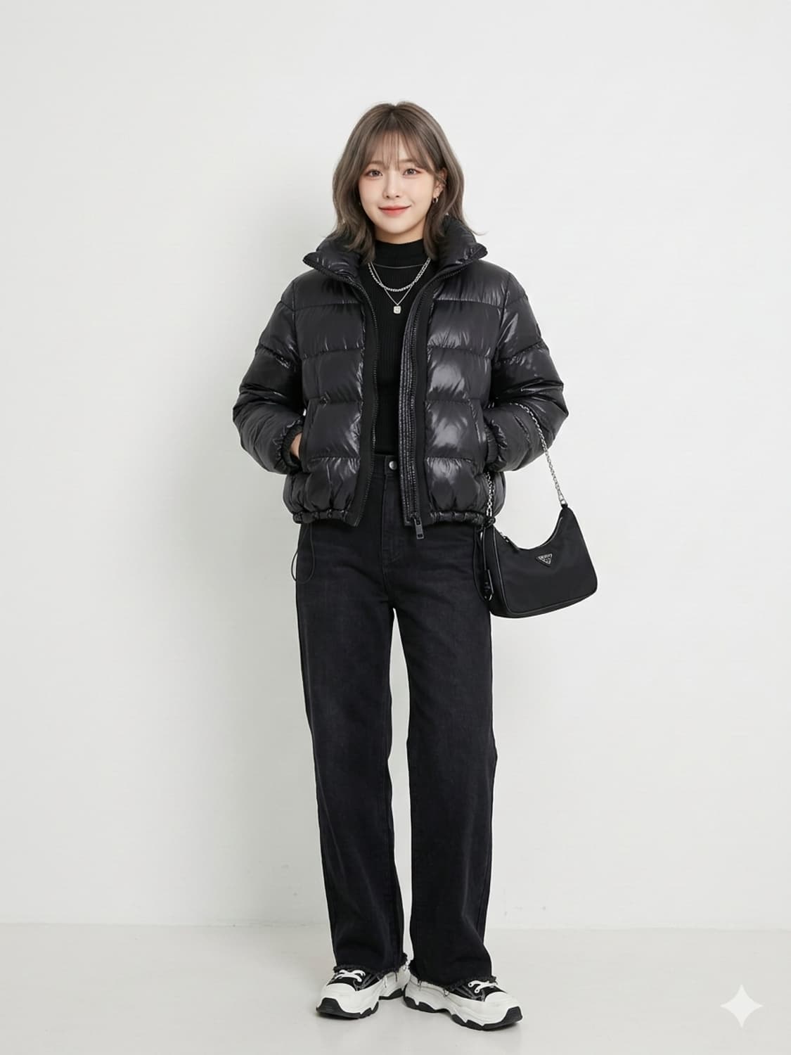 칼라거펠트 파리스 글로시 구스다운 숏패딩 상품이미지1