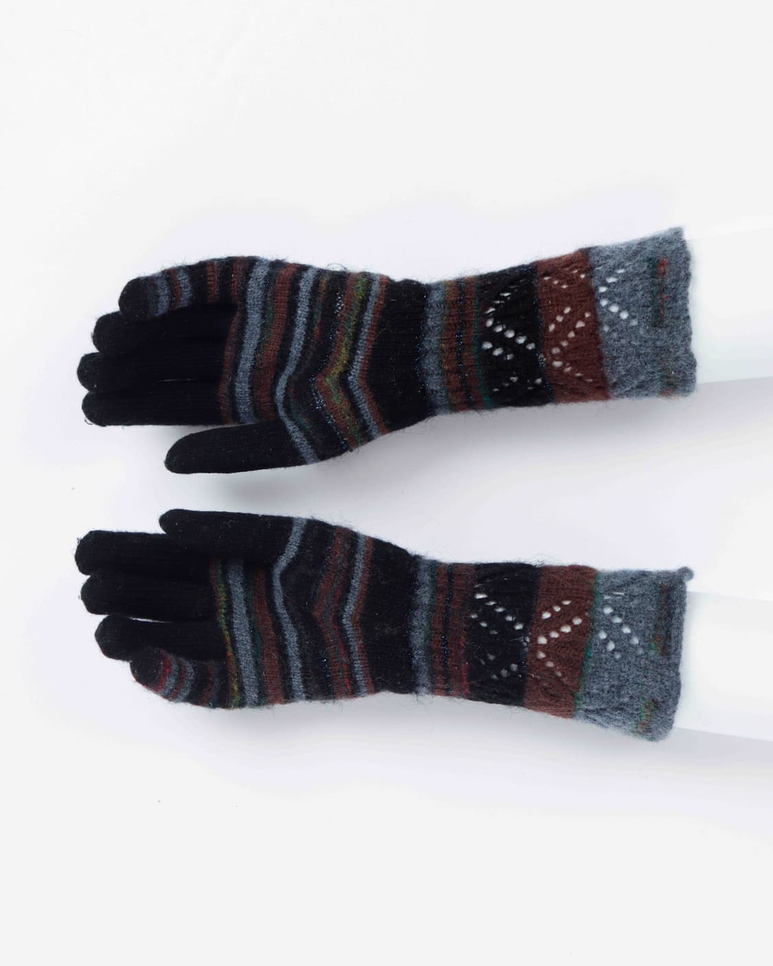 [Vivienne Westwood] 울 니트 장갑(Black&Brown) 상품이미지6