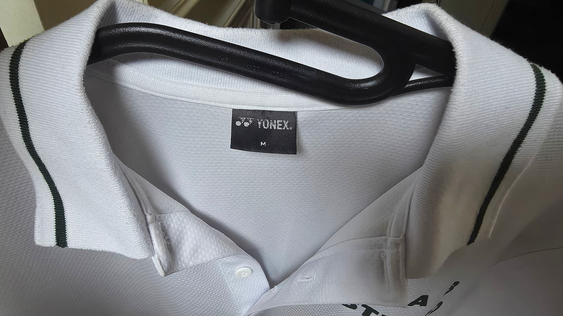 (M) 요넥스 x 아이앱 게임 셔츠 화이트 그린 상품이미지4