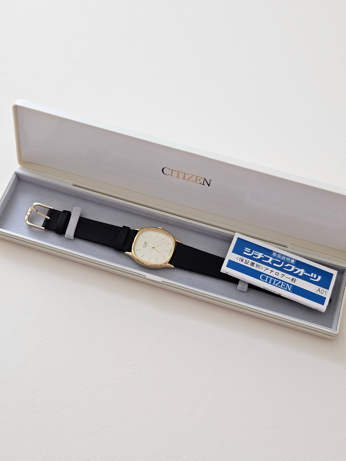 빈티지 시티즌 쿼츠 금장 가죽 시계 민트급 상품이미지8