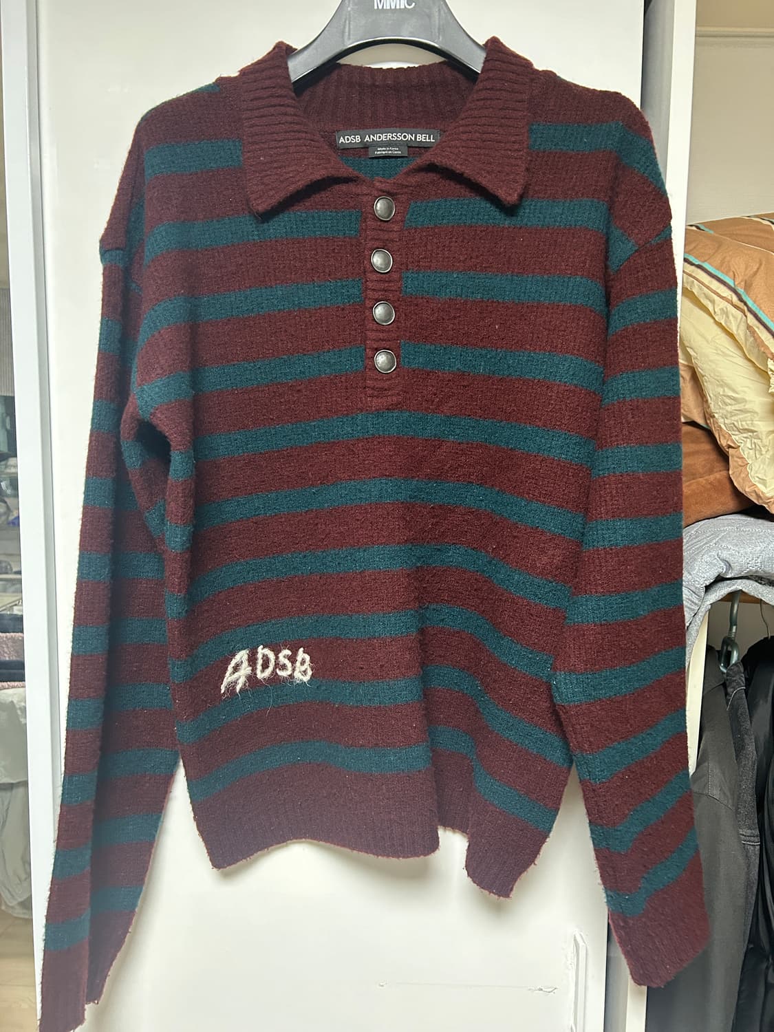 앤더슨벨 스트라이프 폴로 스웨터 XL 상품이미지1