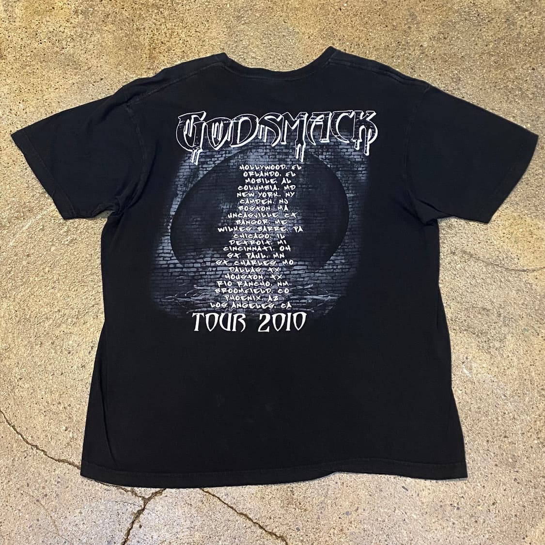 미국 빈티지 갓스맥 GODSMACK 2010 투어티 락티셔츠 반팔티 상품이미지5