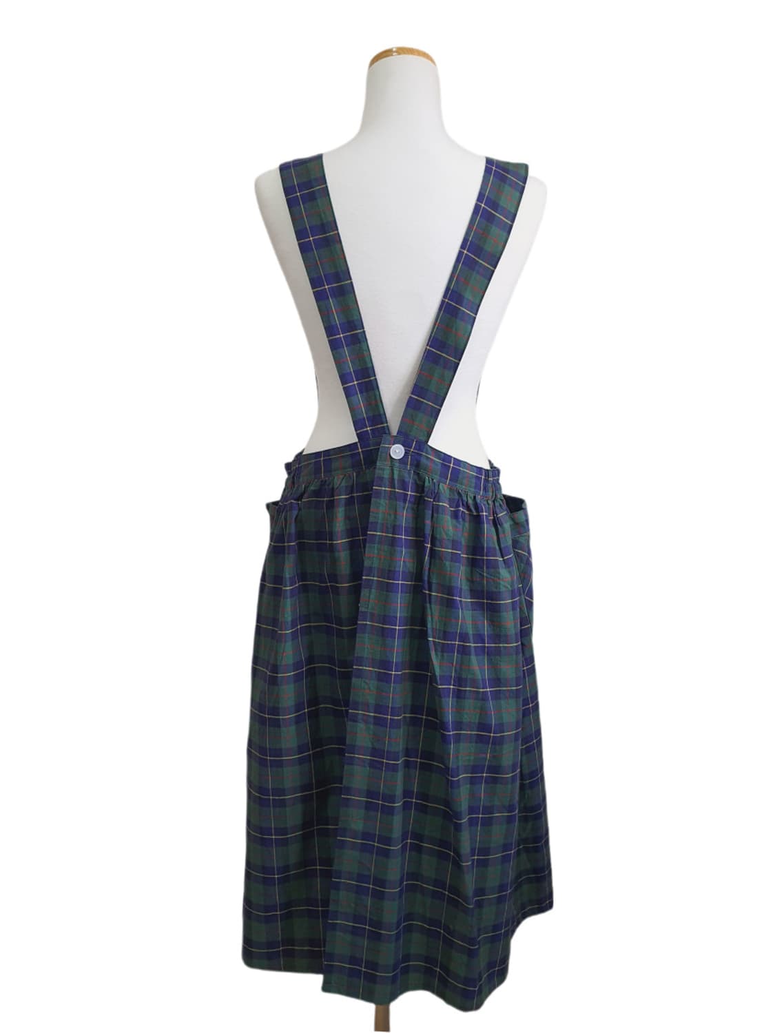 빈티지 클래식 체크 오로라 그린 에이프런 상품이미지3