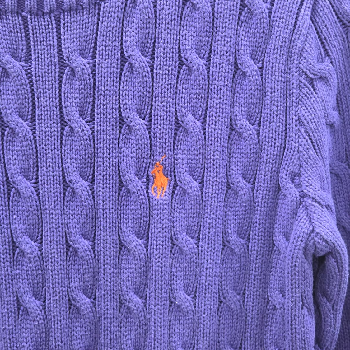 폴로랄프로렌 우먼 코튼 케이블 니트 퍼플 M 상품이미지2