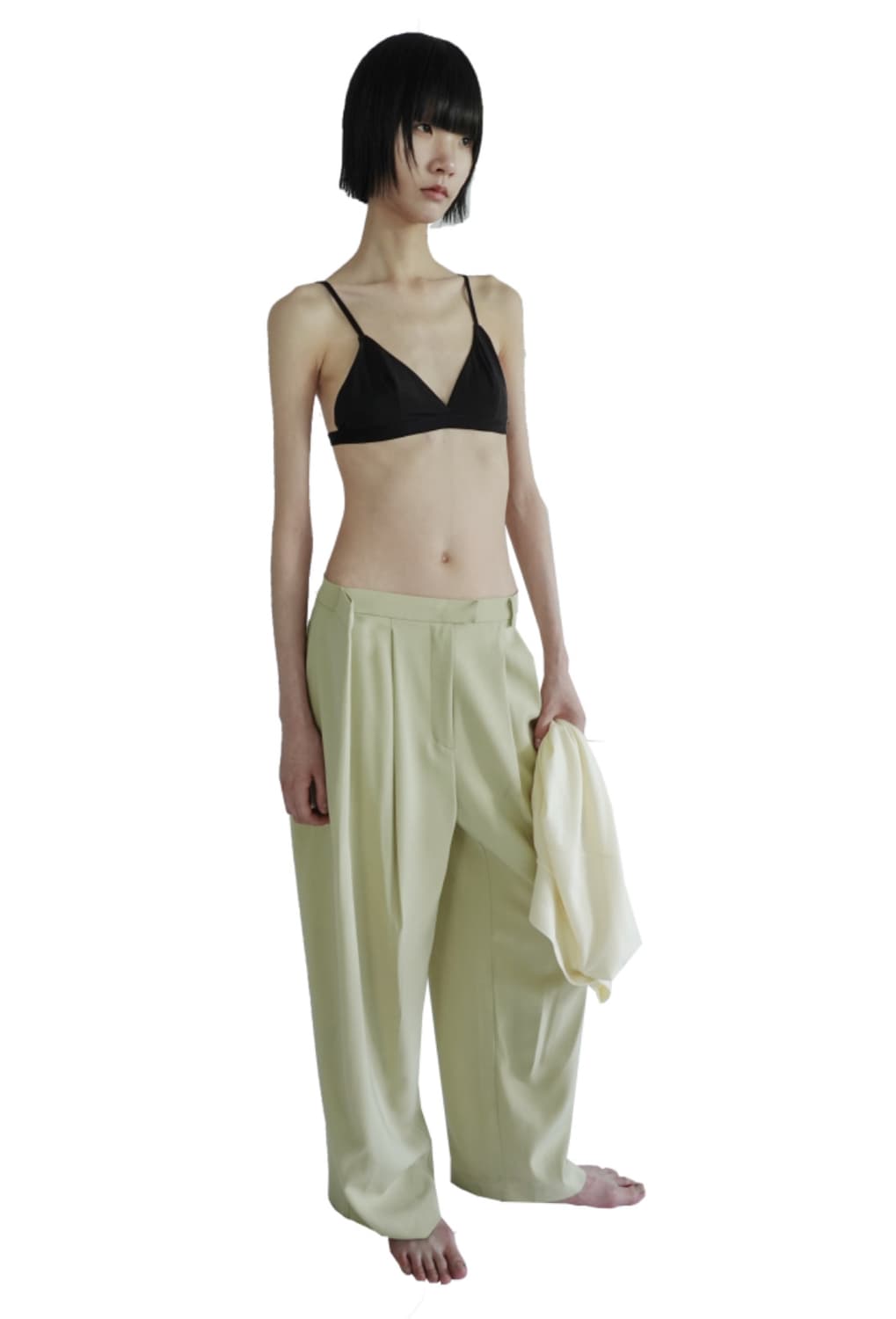 에옹쓰 unbalanced mustard slacks 상품이미지2