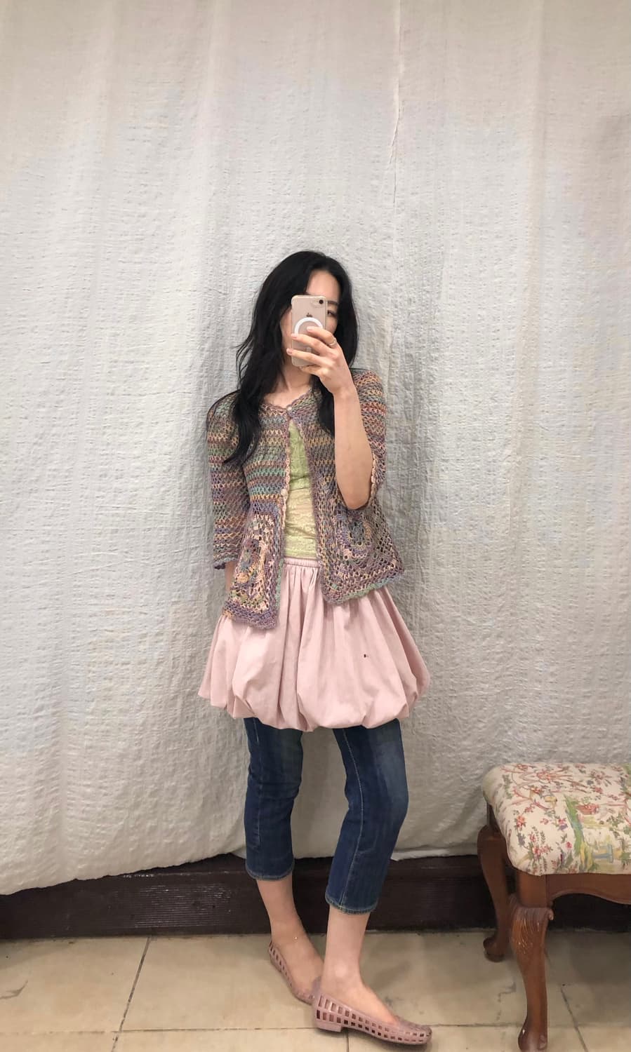 Flower point crochet cardigan 상품이미지3