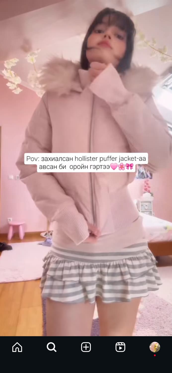 홀리스터 푸퍼 퍼 패딩 핑크 딸기우유 연핑크 히메갸루 상품이미지8