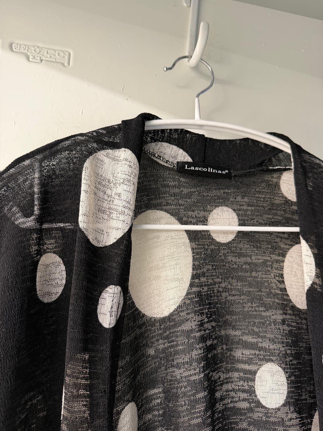 일본빈티지 폴카 도트 롱가디건 로브 상품이미지6