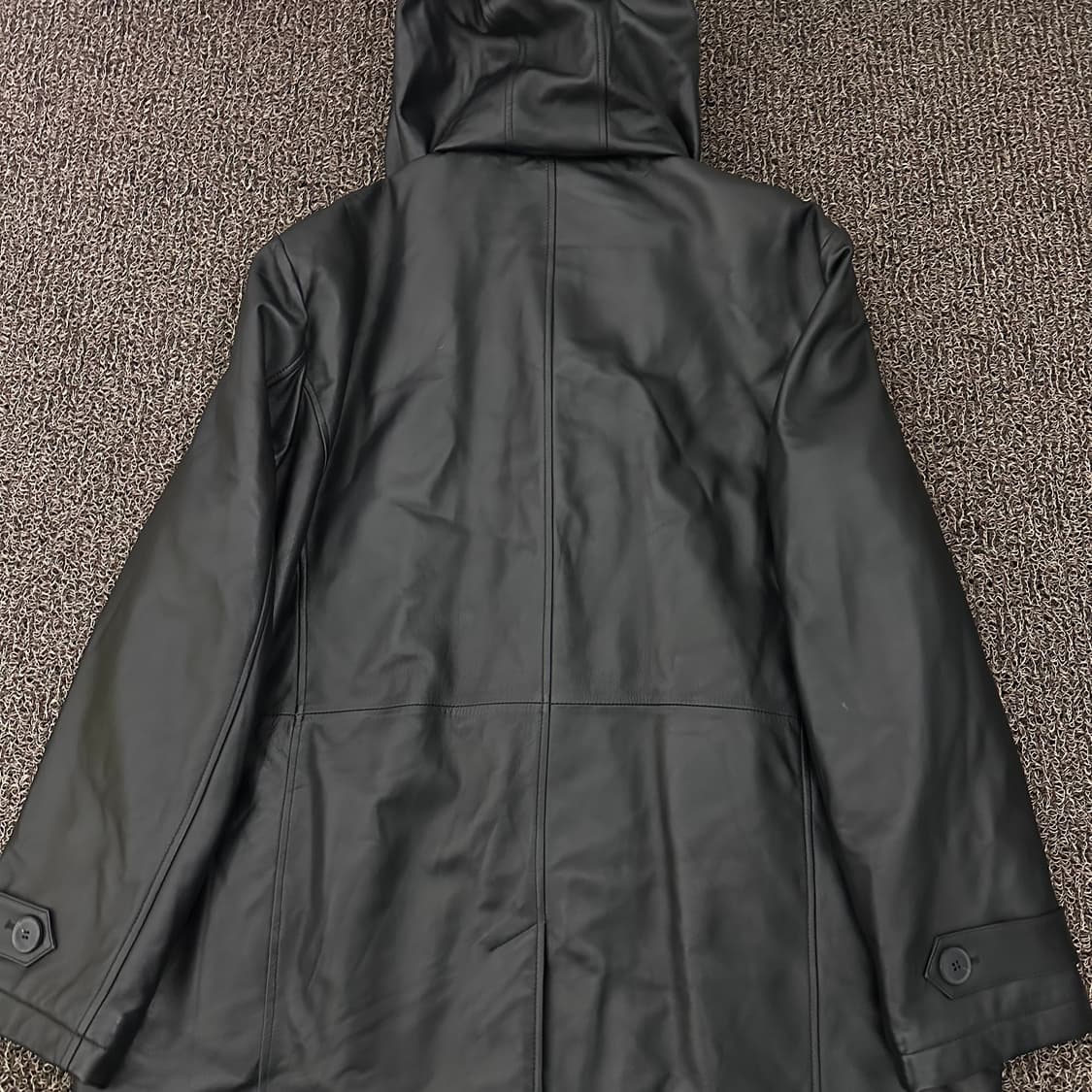 ROBO 로보 남성 양가죽 후드 코트 자켓 블랙 110(2XL) 상품이미지6