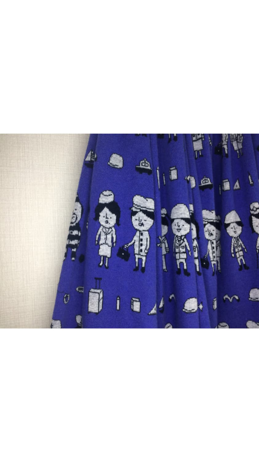 Ne-net 네넷냐 블루 프린팅 밴딩 스커트 상품이미지4