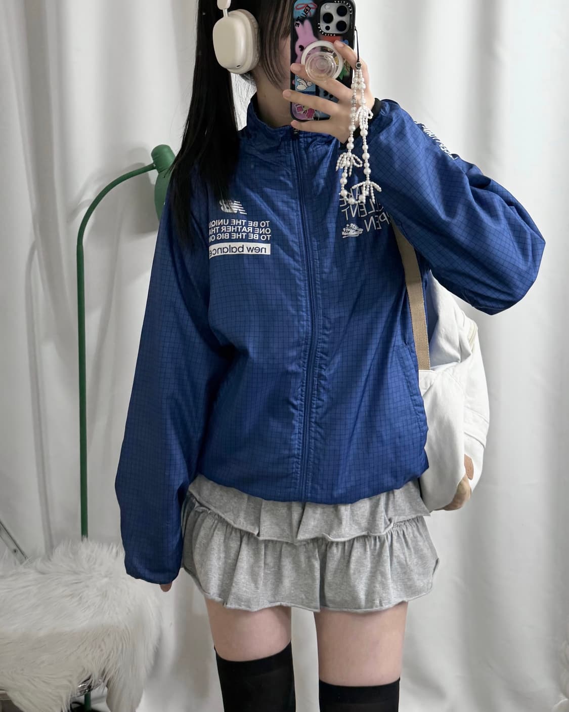 뉴발란스 코발트 블루 웜업 바람막이 자켓 상품이미지3