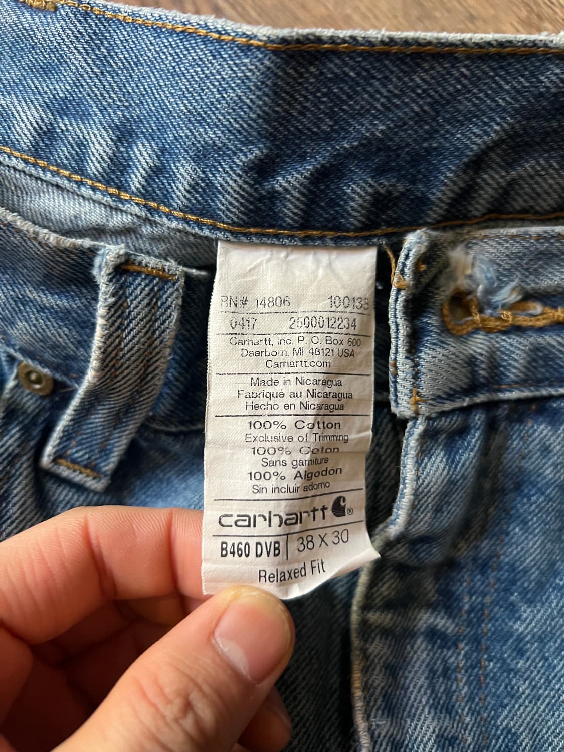 [38]칼하트 USA 빈티지 워싱 워크 데님 팬츠 상품이미지8