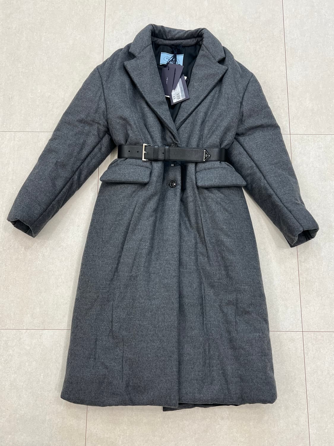 새상품) 프라다 캐시미어 벨트 코트 상품이미지1