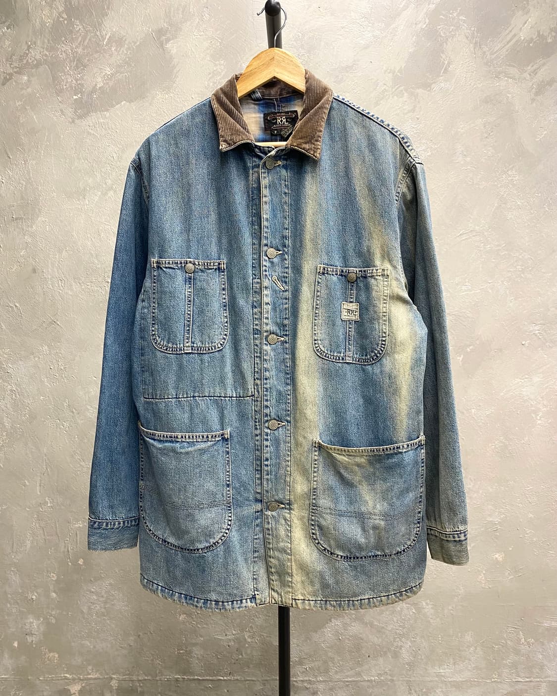 [S] 90s RRL 더블알엘 랄프로렌 페이디드 데님 초어자켓 상품이미지1