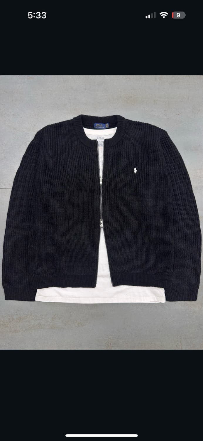 폴로 니트 집업 가디건 L 상품이미지1