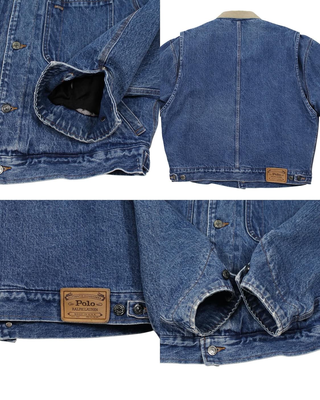 1990s USA 폴로랄프로렌 던가리 데님 자켓 빈티지 미국제 블랭킷 상품이미지8
