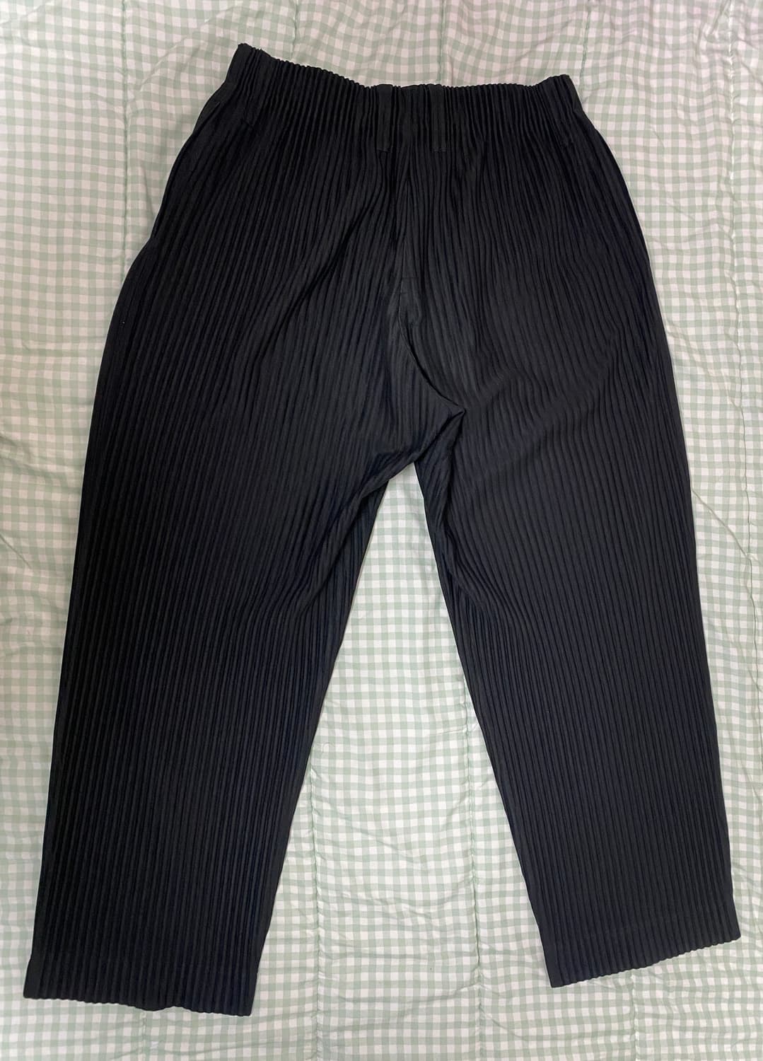 옴므플리세 일자핏 바지 블랙 상품이미지2