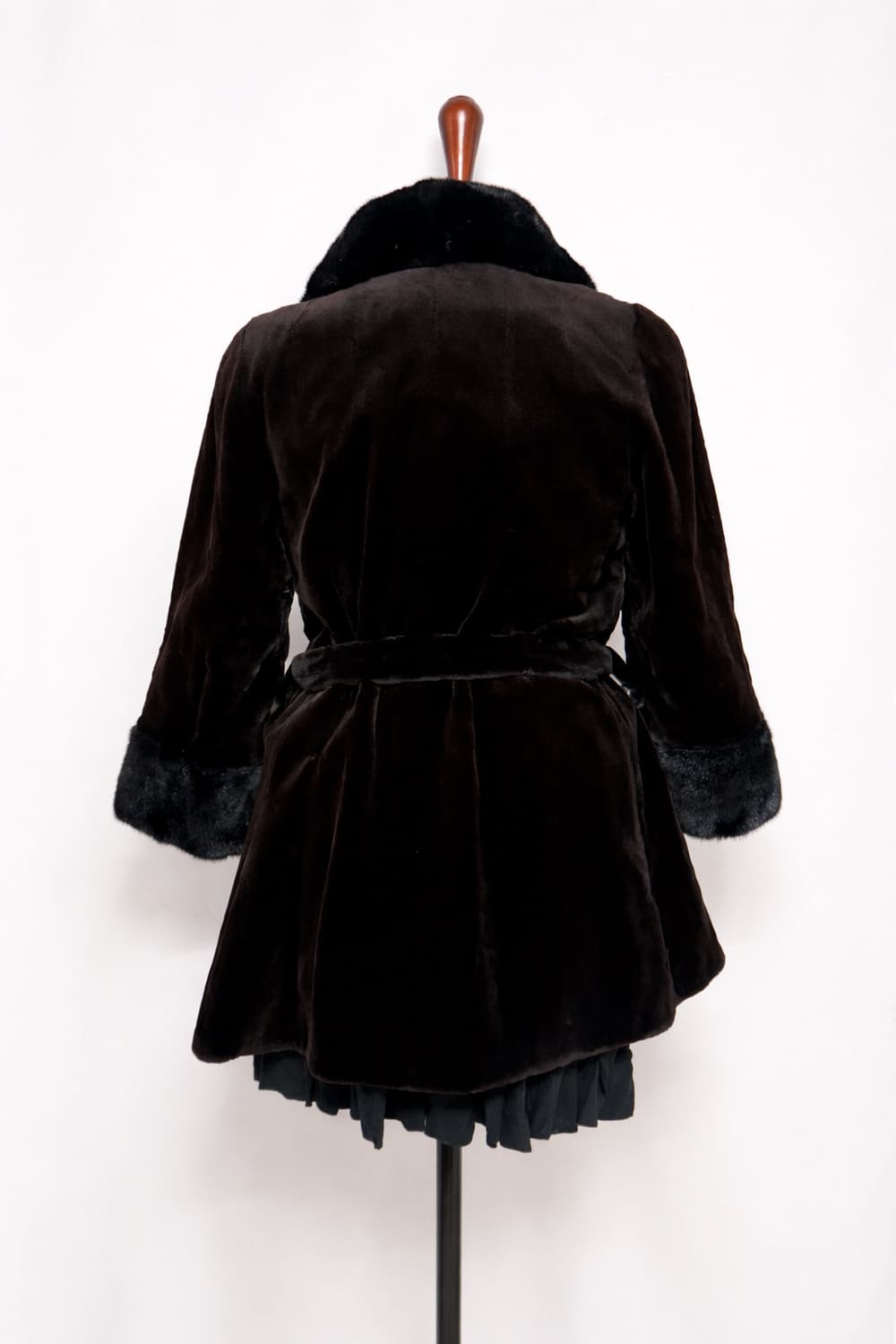 무배) 이태리 사가밍크 블랙 깎은밍크 벨트 퍼코트 상품이미지2