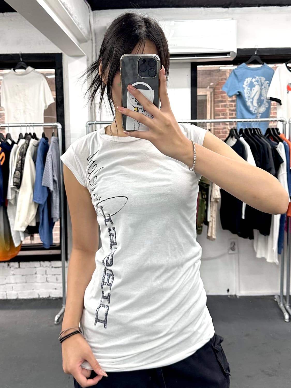 디젤 글리터 로고 나시 상품이미지3