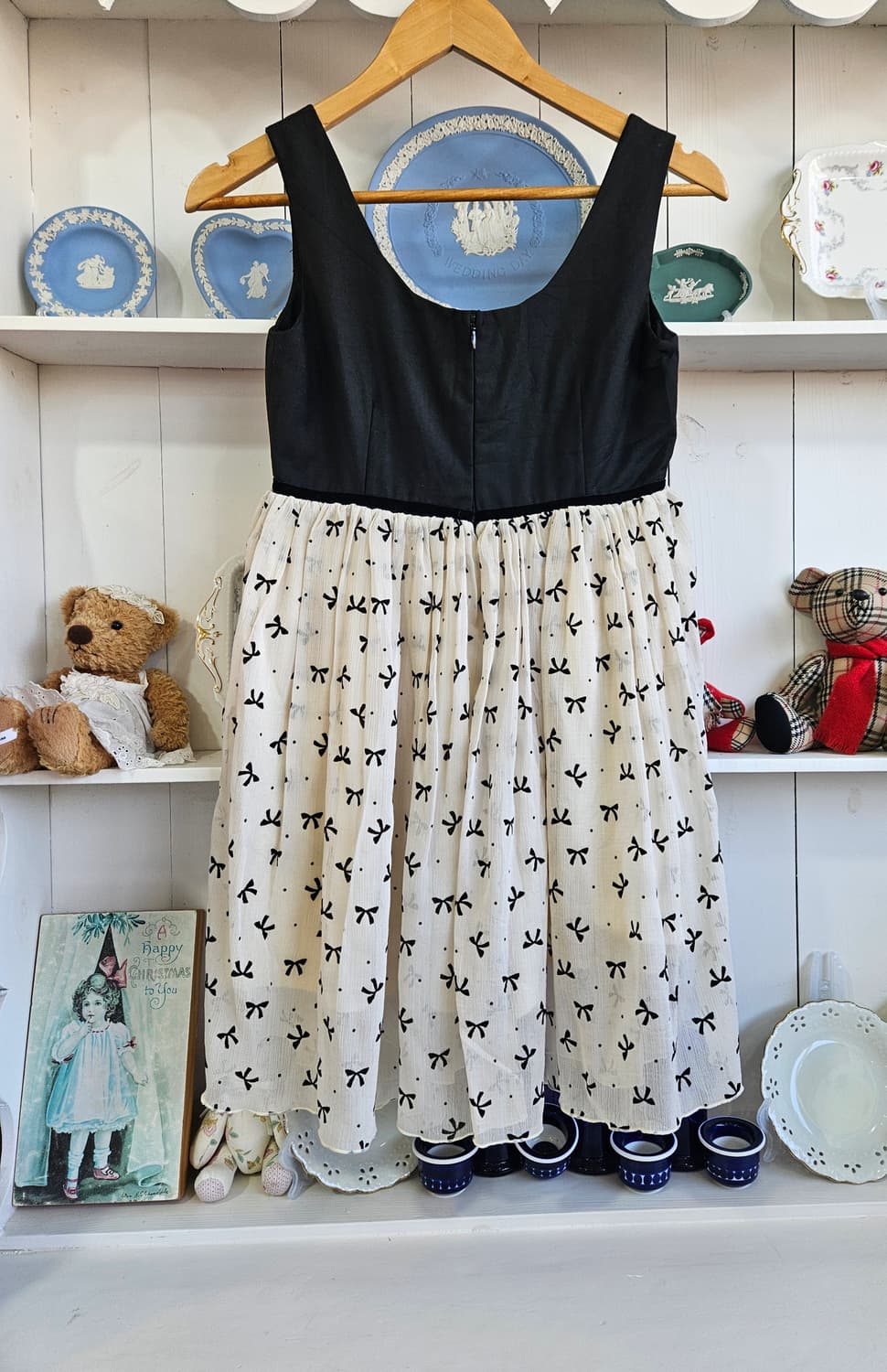 리본 쉬폰 배색 원피스 상품이미지7