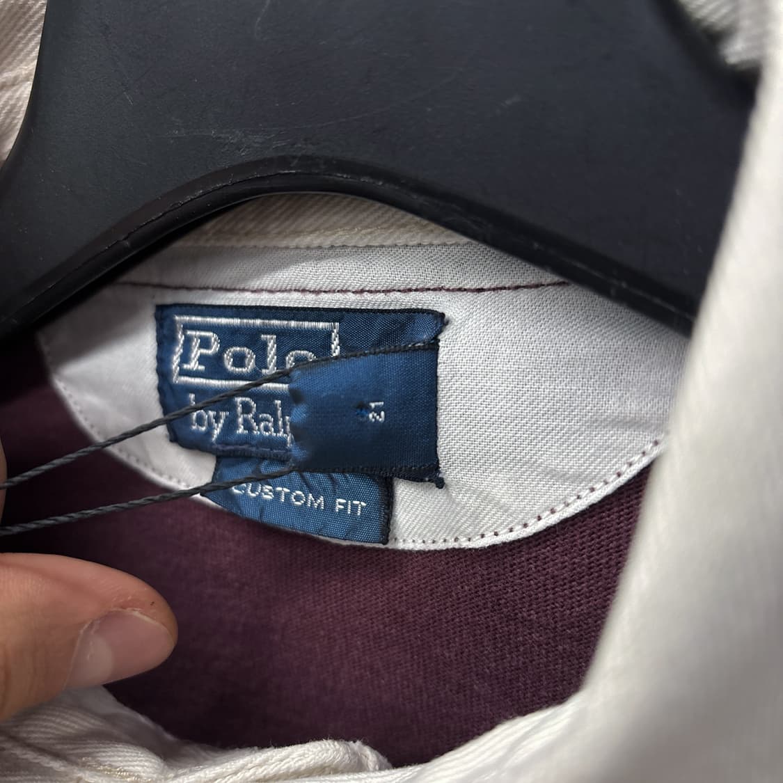 90s 폴로 재팬라인 넘버링 자수 패치 스트라이프 PK 럭비 티 N320 상품이미지9