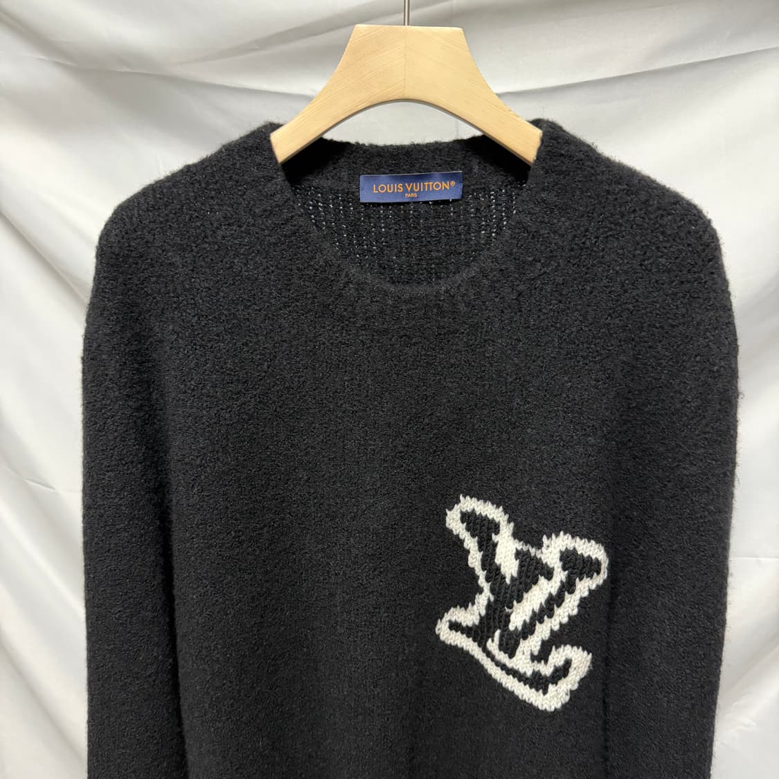[S+급/2XL] 루이비통 LV 인타르시아 크루넥 니트 블랙 상품이미지2