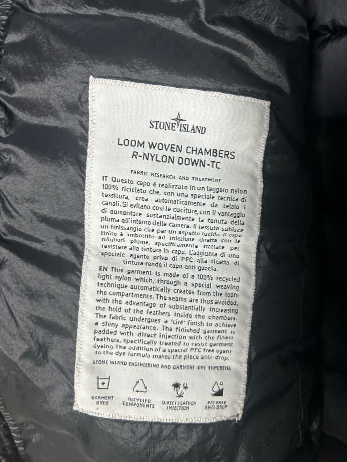 [새상품급] 24fw 스톤아일랜드 룸우븐 경량패딩 블랙 L 상품이미지5