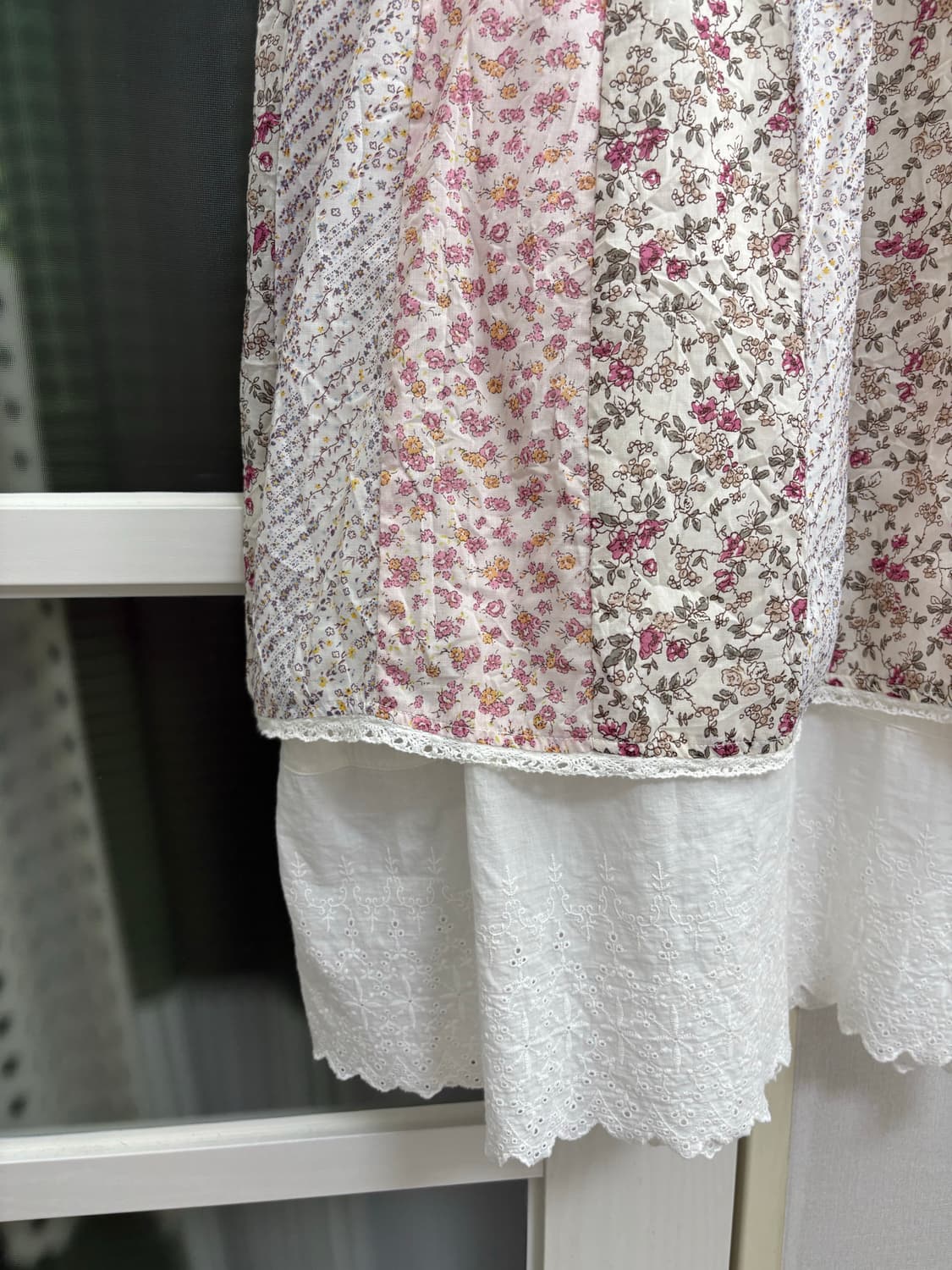 핑크 플라워 패치 슬리브리스 상품이미지7