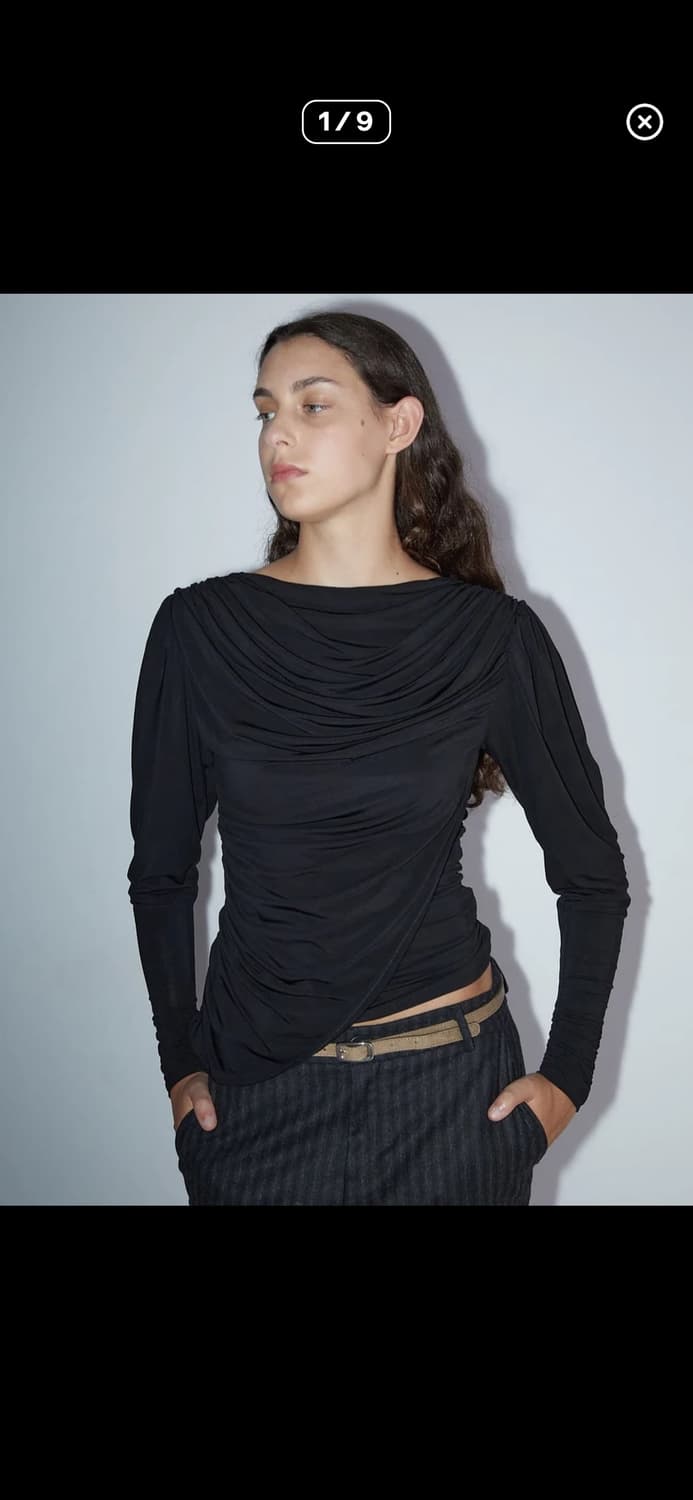 *가격조정X/판매중단예정* 동령 팔로마울st 드레이프 롱 슬리브 탑 상품이미지9