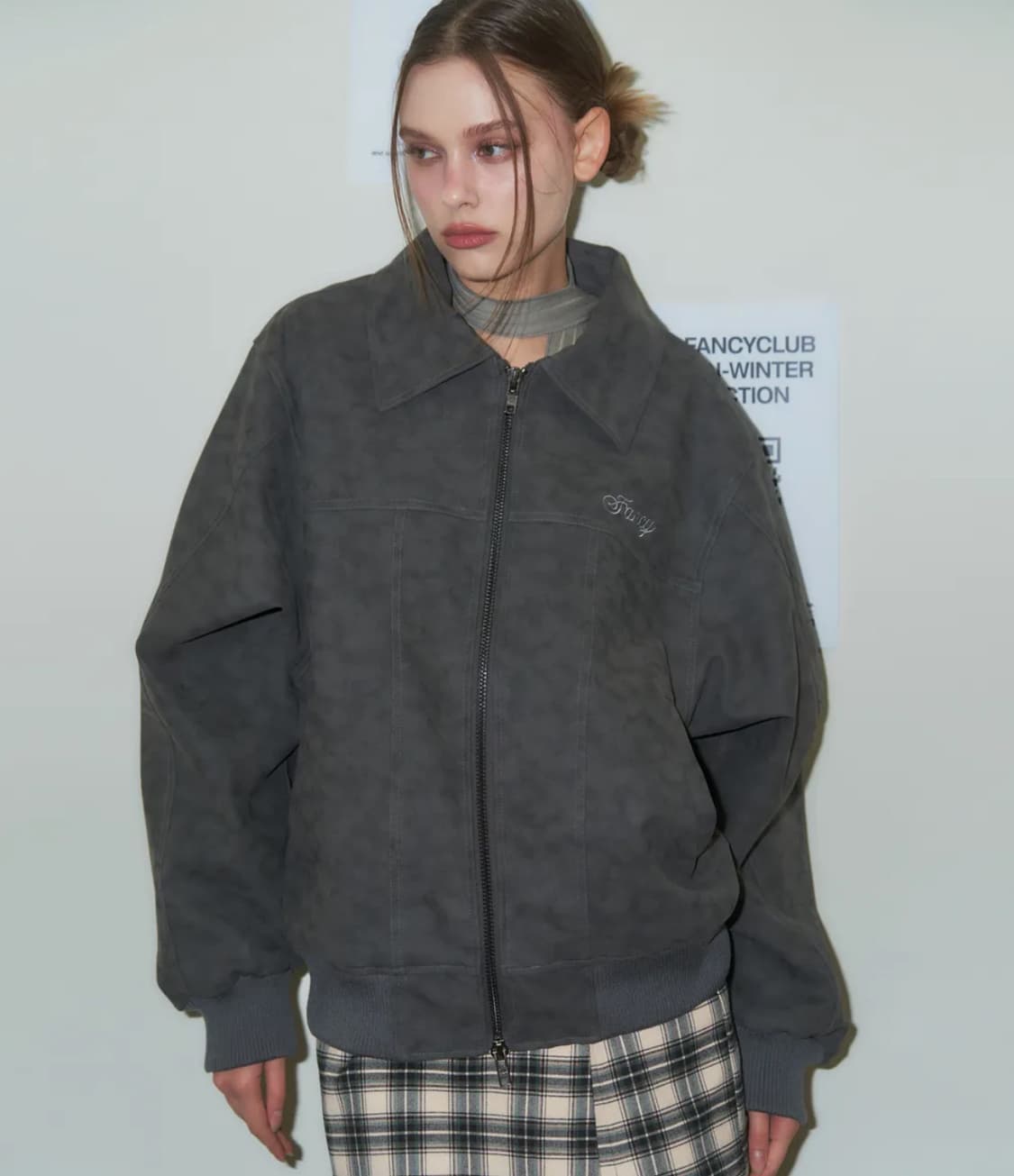 팬시클럽 하이드 스티치 레더자켓 그레이 상품이미지4