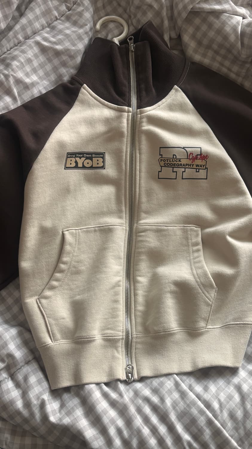 코드그라피 후드집업 베이지 브라운 상품이미지1