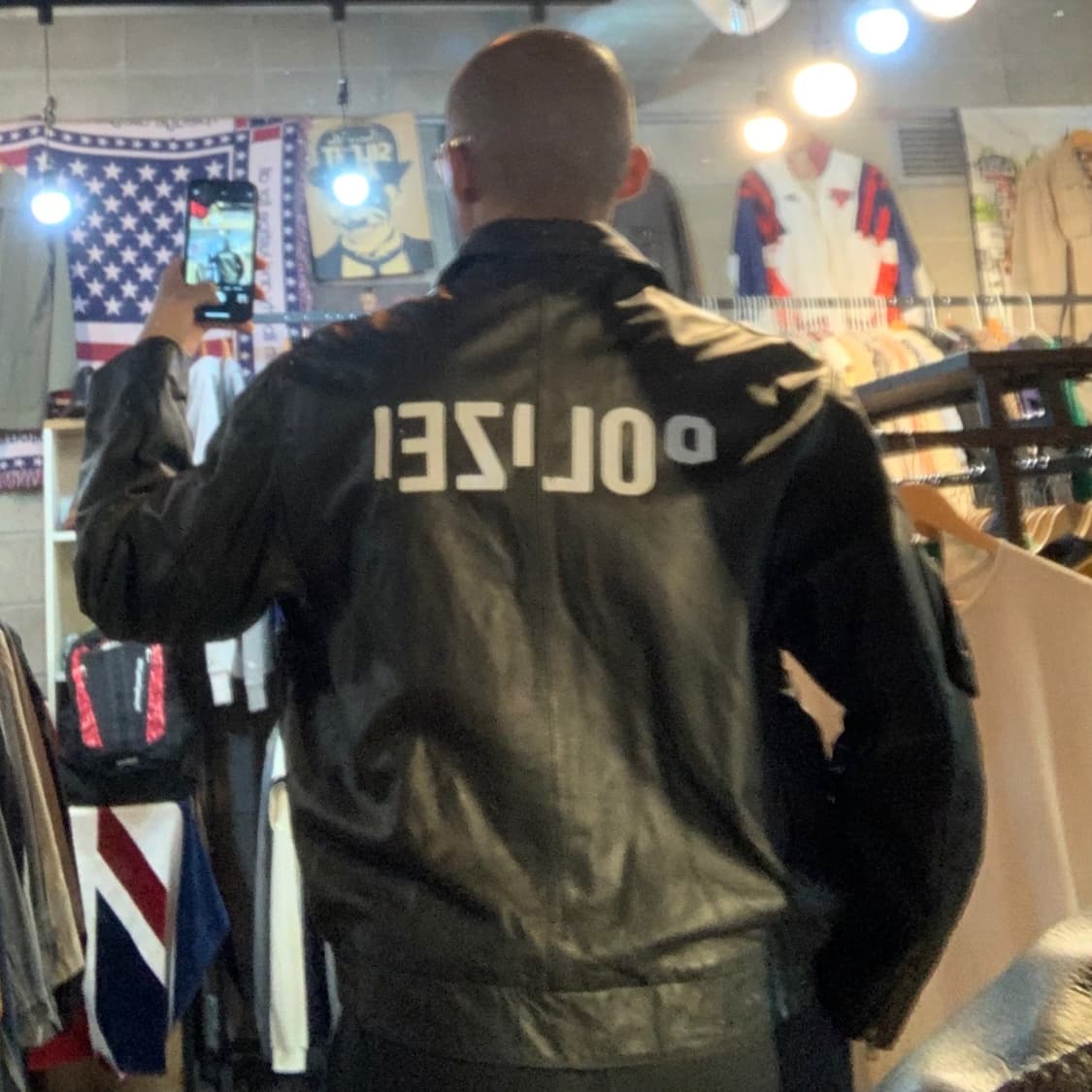 POLIZEI 폴리자이 독일경찰 물소 가죽 자켓 XL riri 베트멍 상품이미지1