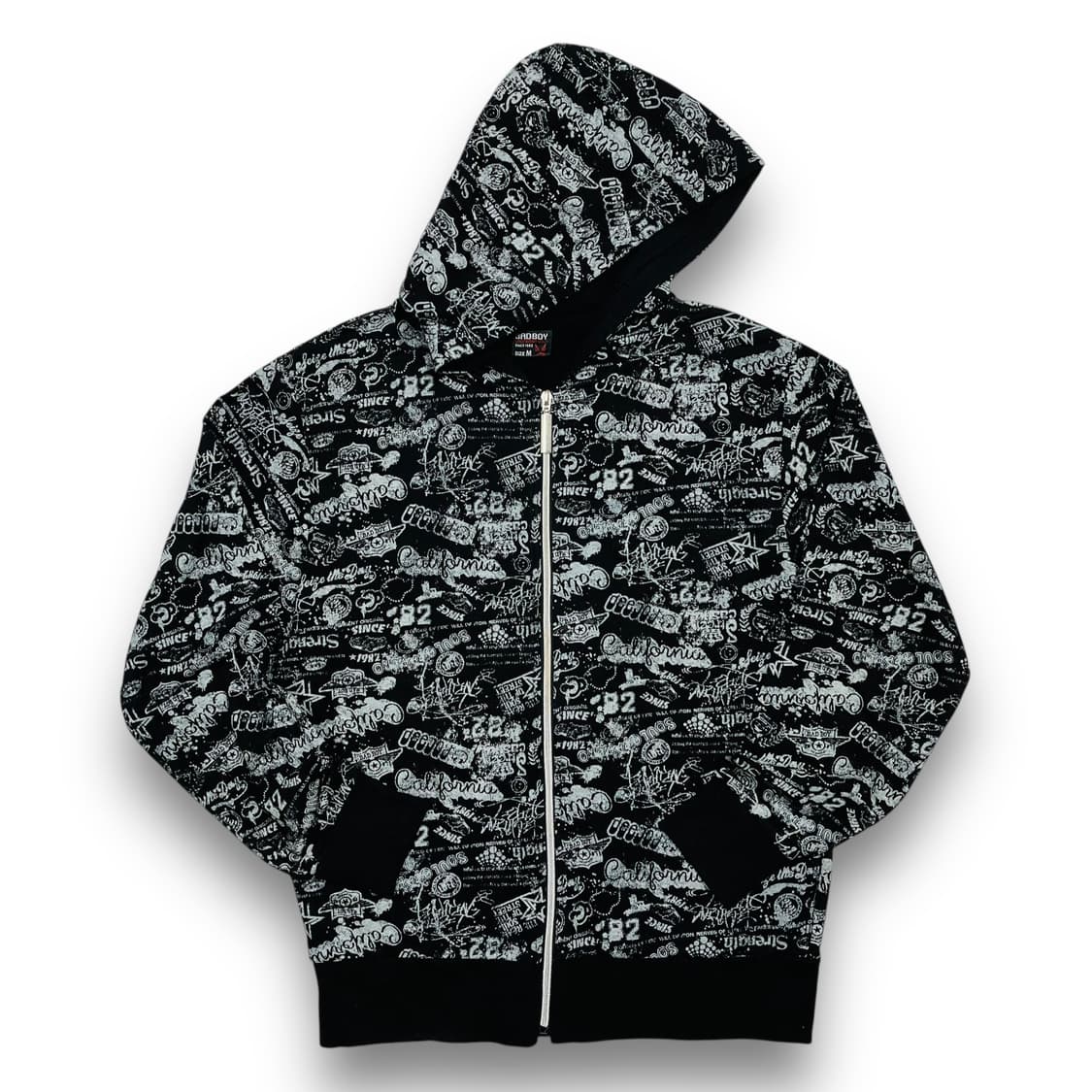 배드보이 00s 크레이지 레터링 펑크 빈티지 후디 집업 상품이미지1