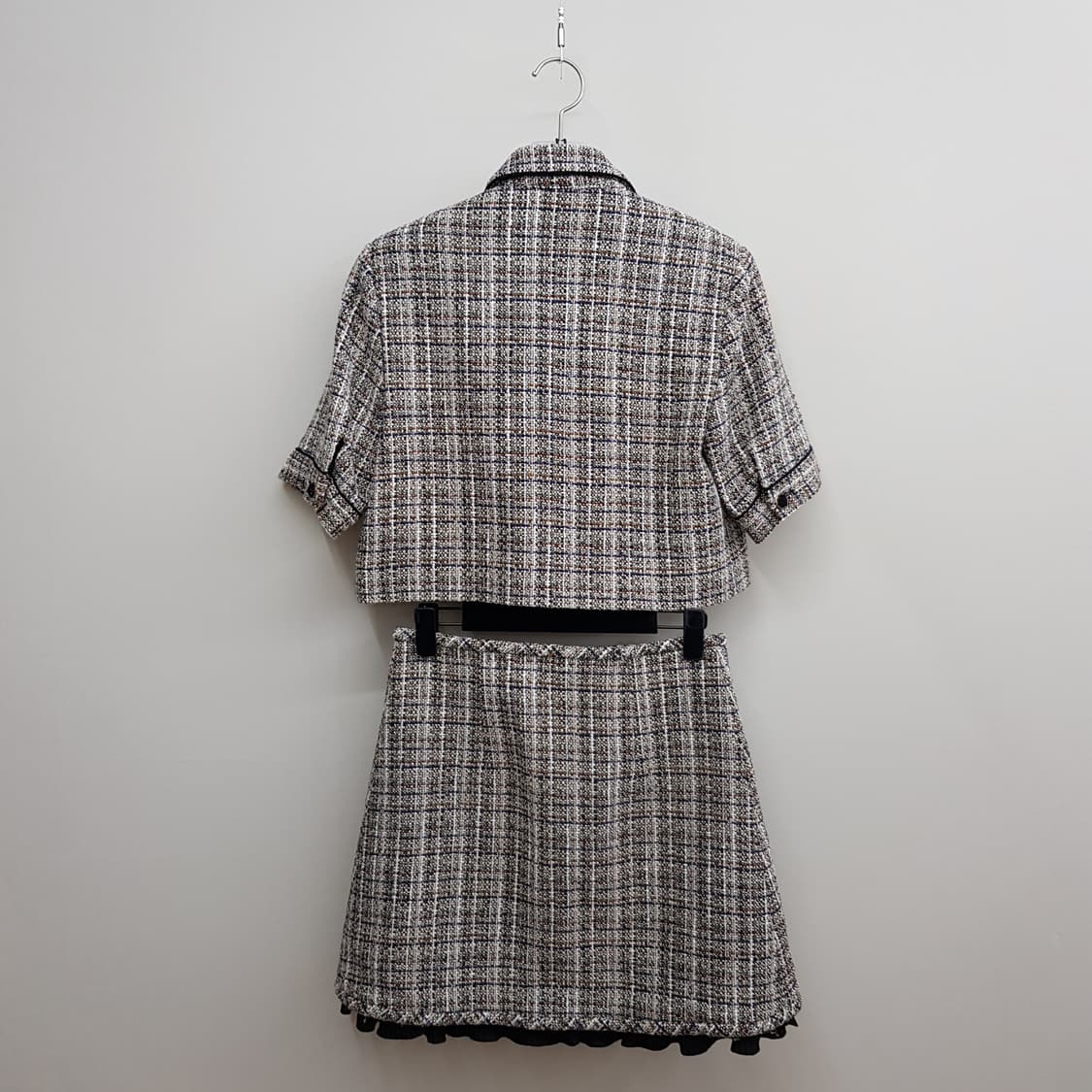 산드로 SANDRO 트위드 크롭 자켓 스커트 투피스 세트 상품이미지3