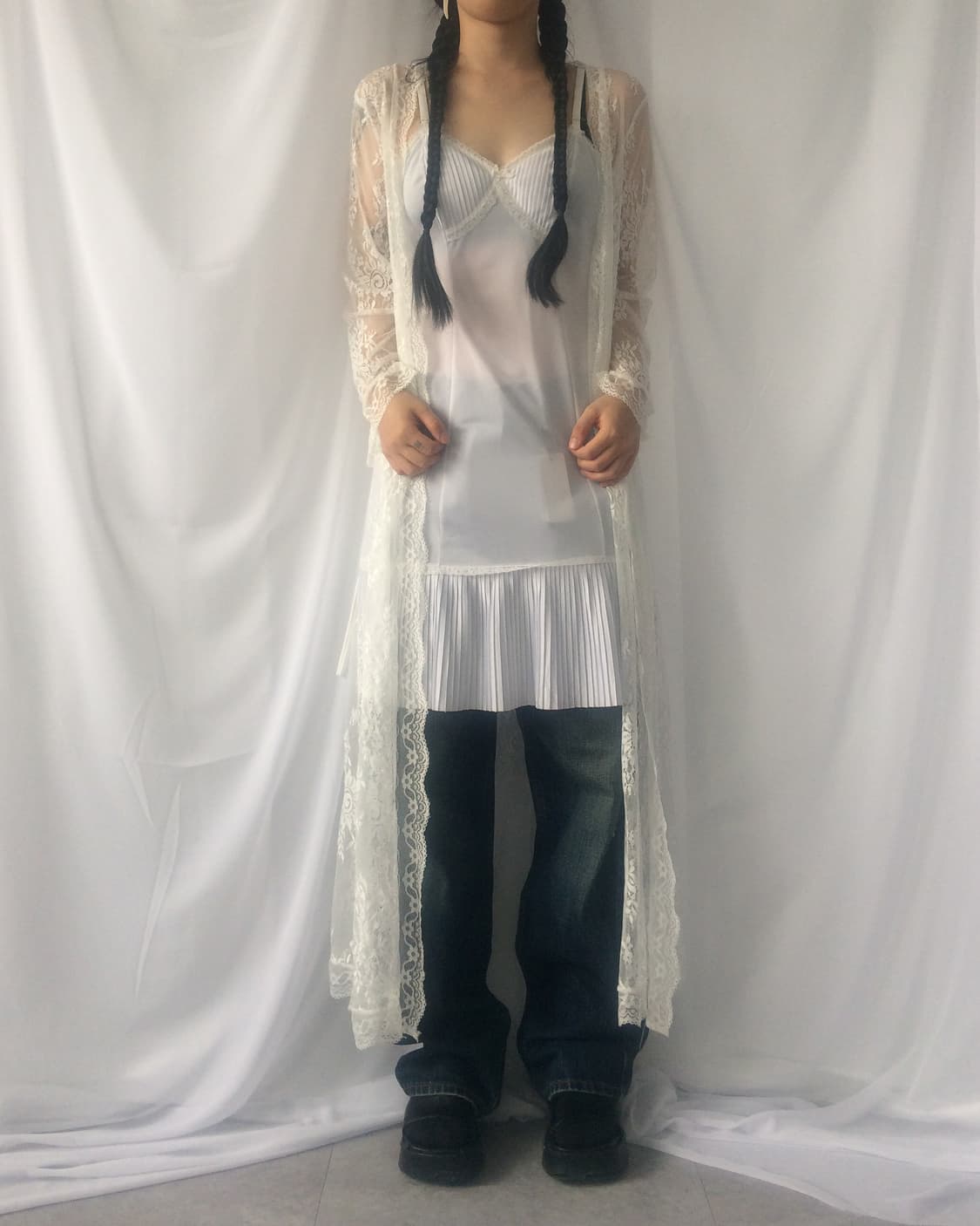Lace point slip onepiece 상품이미지7