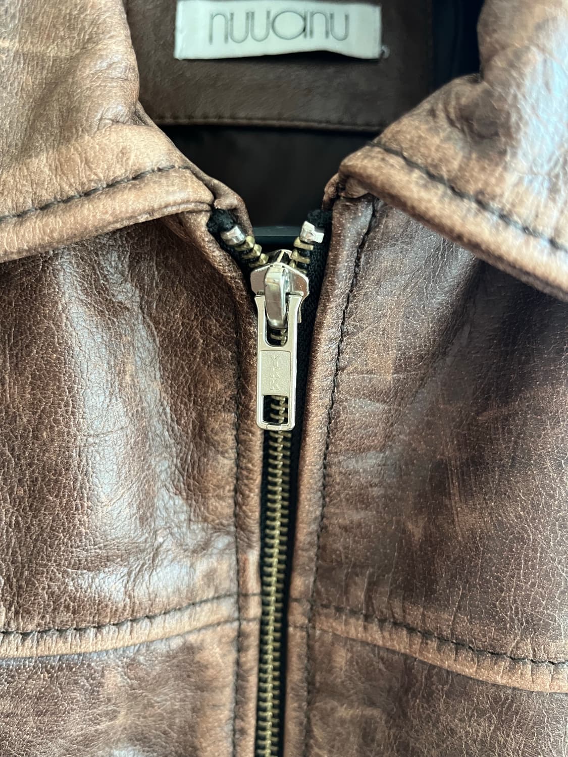 누아누 레더 자켓 브라운 상품이미지7