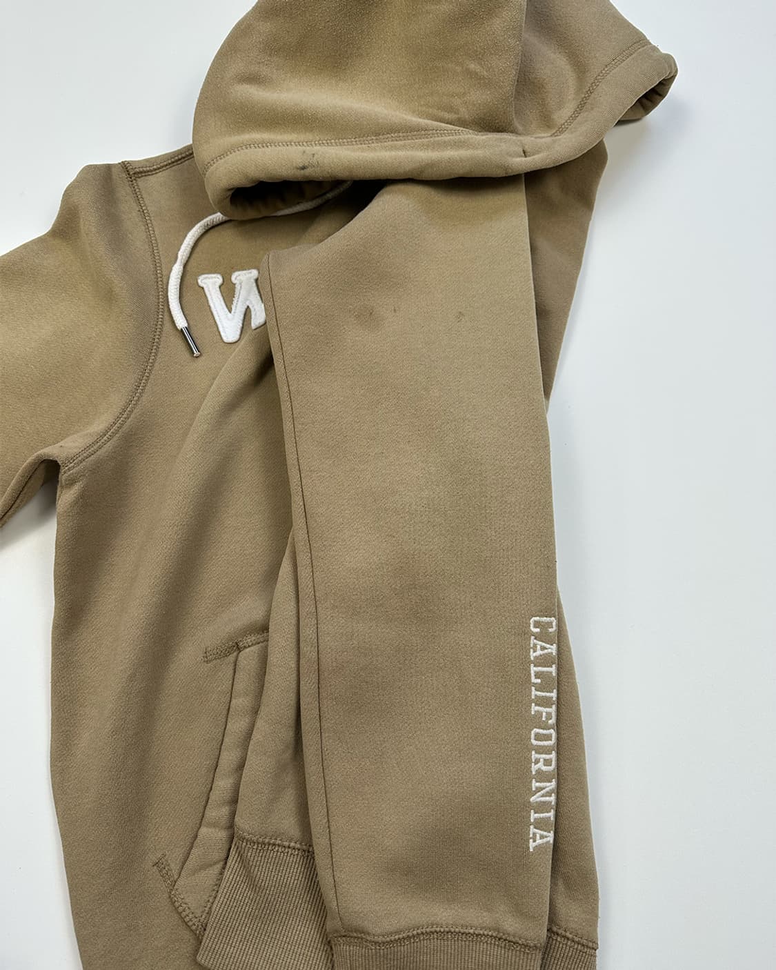 후아유 기모 후드집업 카키브라운 상품이미지4