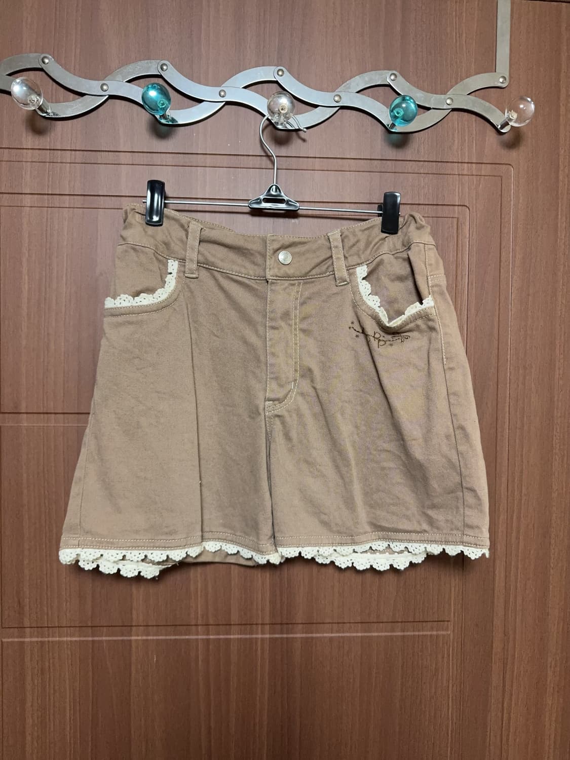 모리걸 하구미 라떼갸루 폼포넷 일본 빈티지 레이스 브라운 반바지 팬츠 상품이미지1