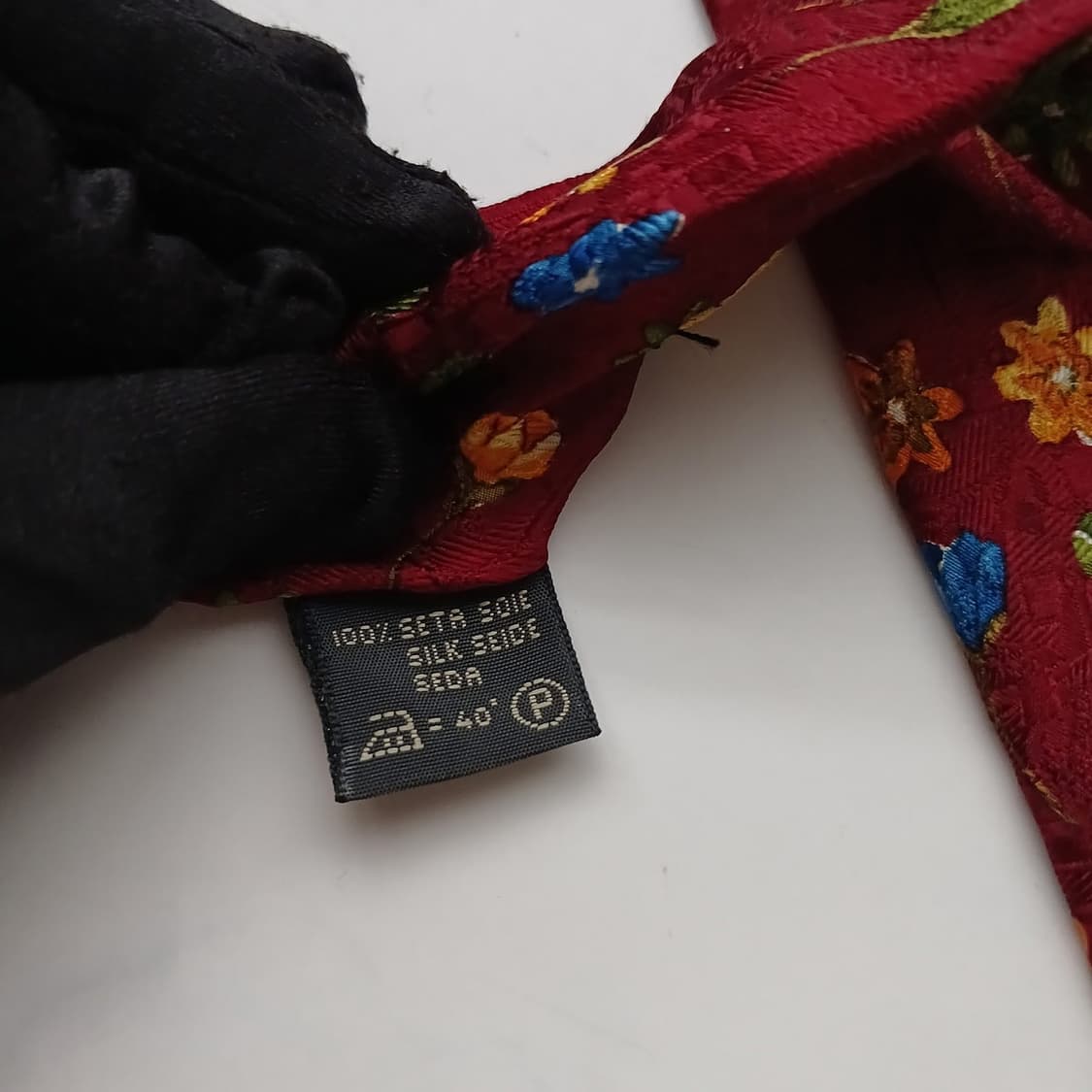 에르메네질도 제냐 실크 플라워 패턴 넥타이 9.9cm A등급 A18602 상품이미지9