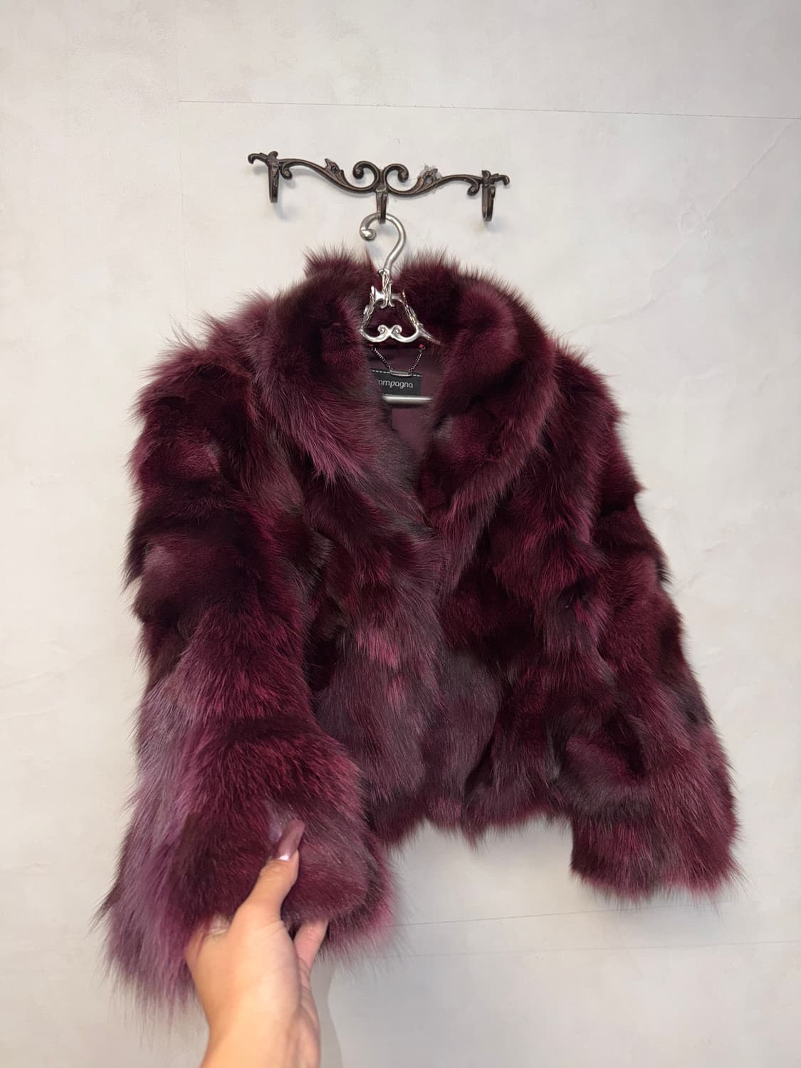 Cherry pink fox fur short jacket  상품이미지2