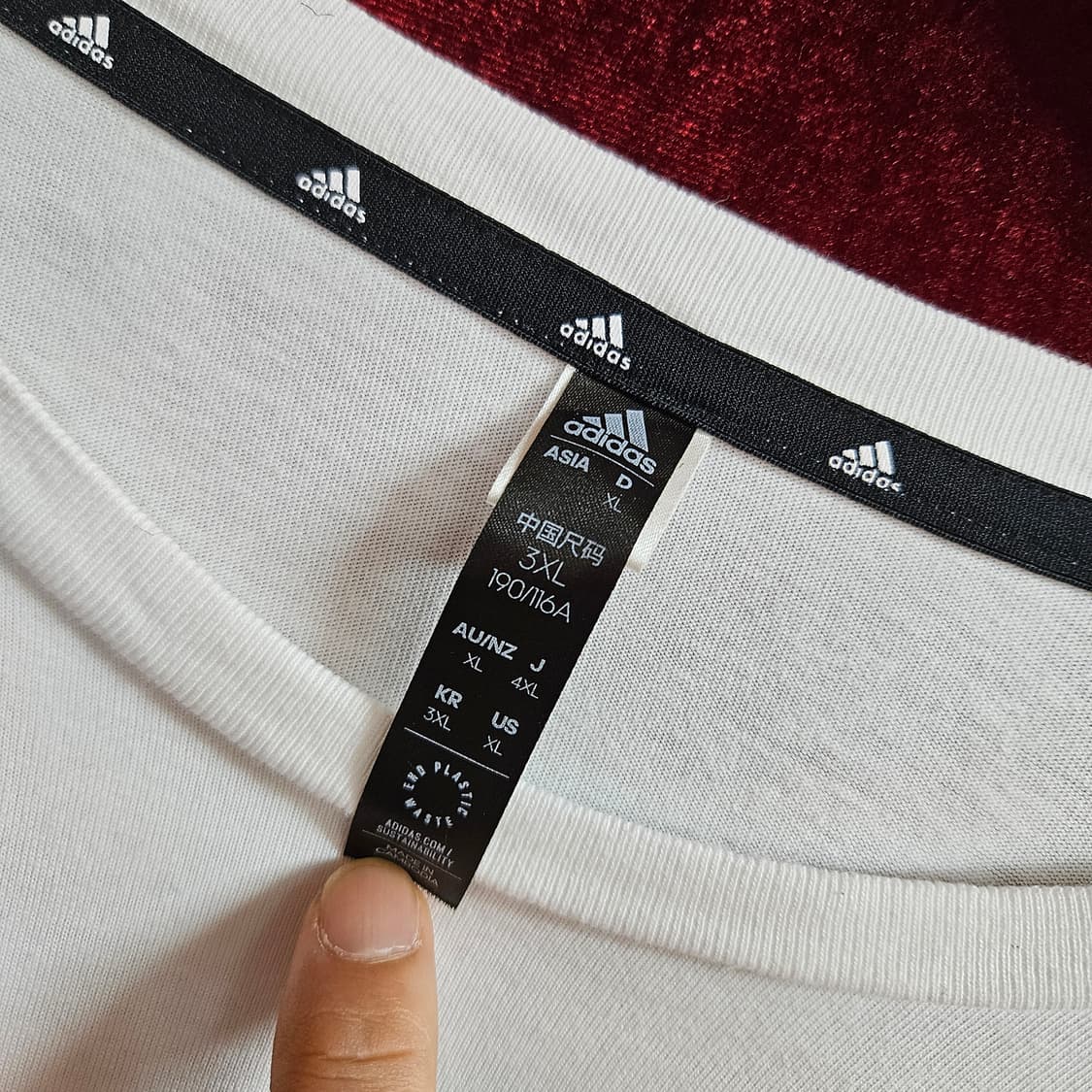 아디다스(Adidas) 사선 삼선 센터로고 긴팔티셔츠 3XL size 상품이미지6